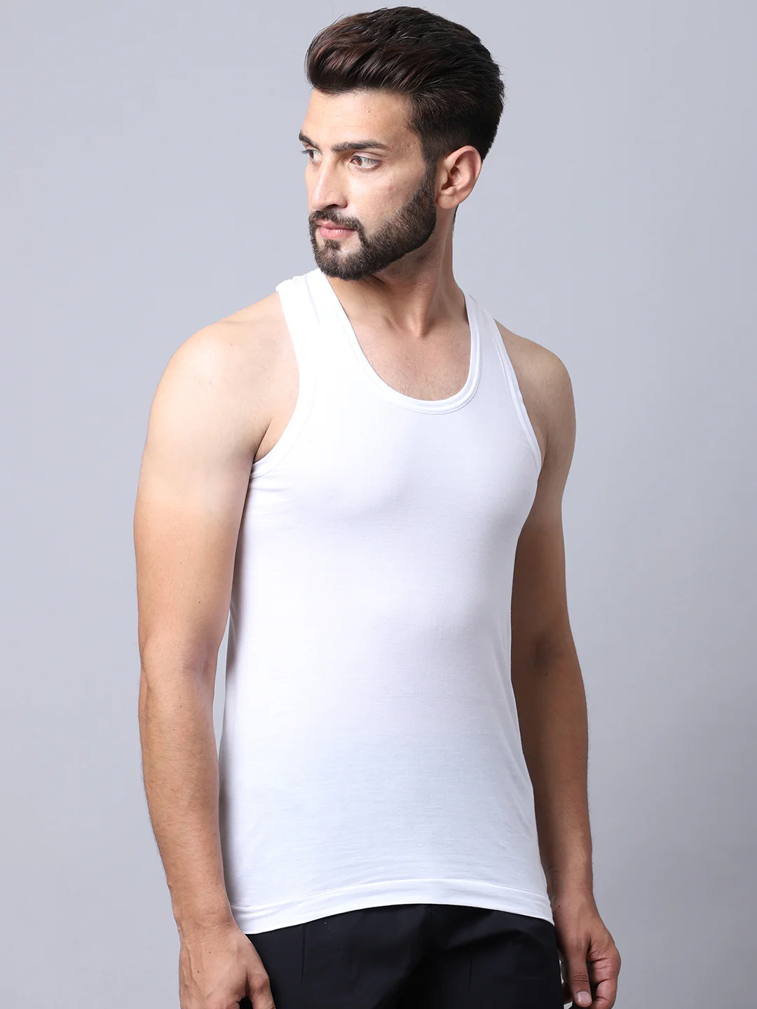 Mens Pack of 2 White Vest - Image 4