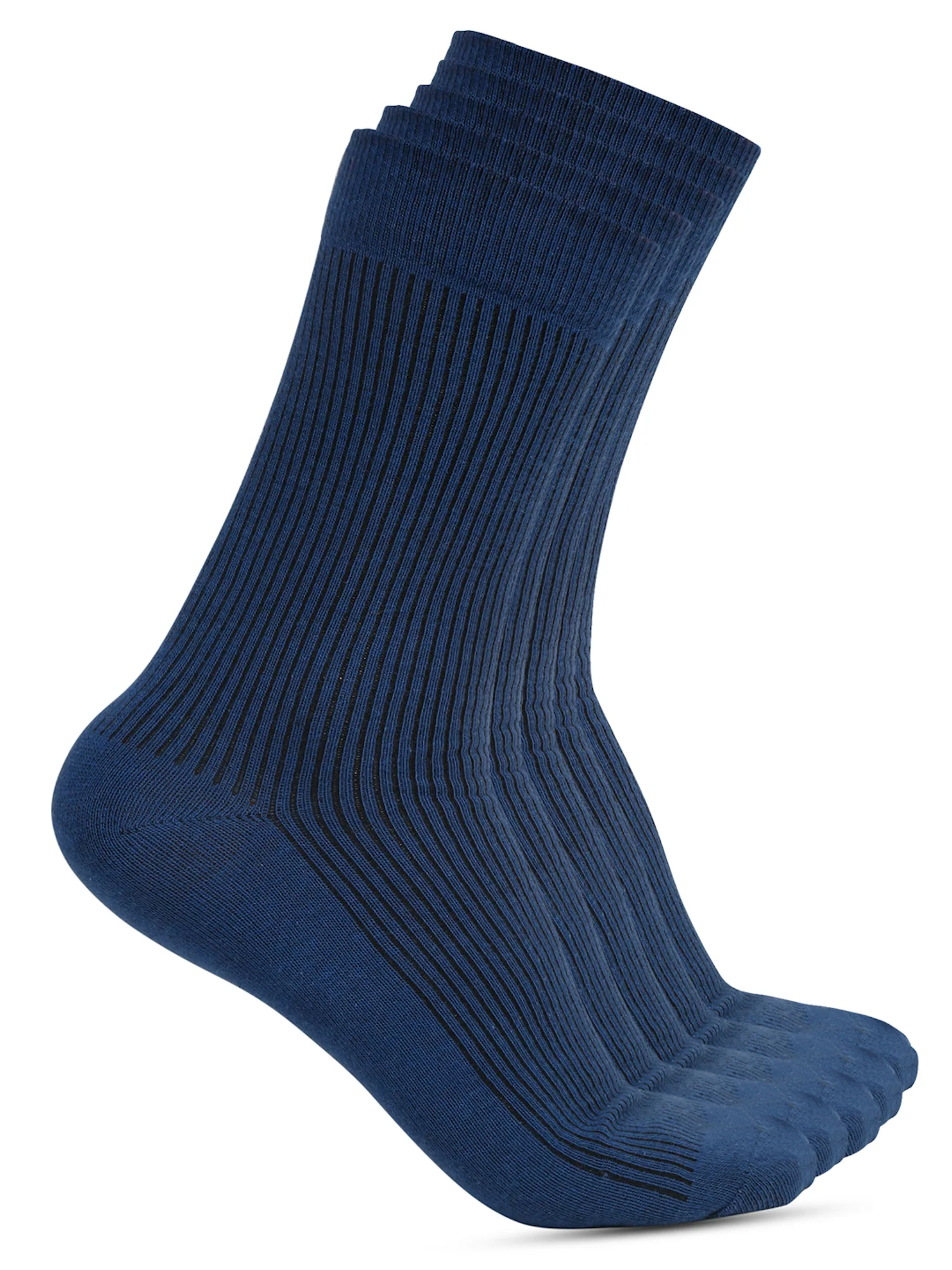 Men's Blue Basic Crew length Socks -Pack of 5 - Image 2