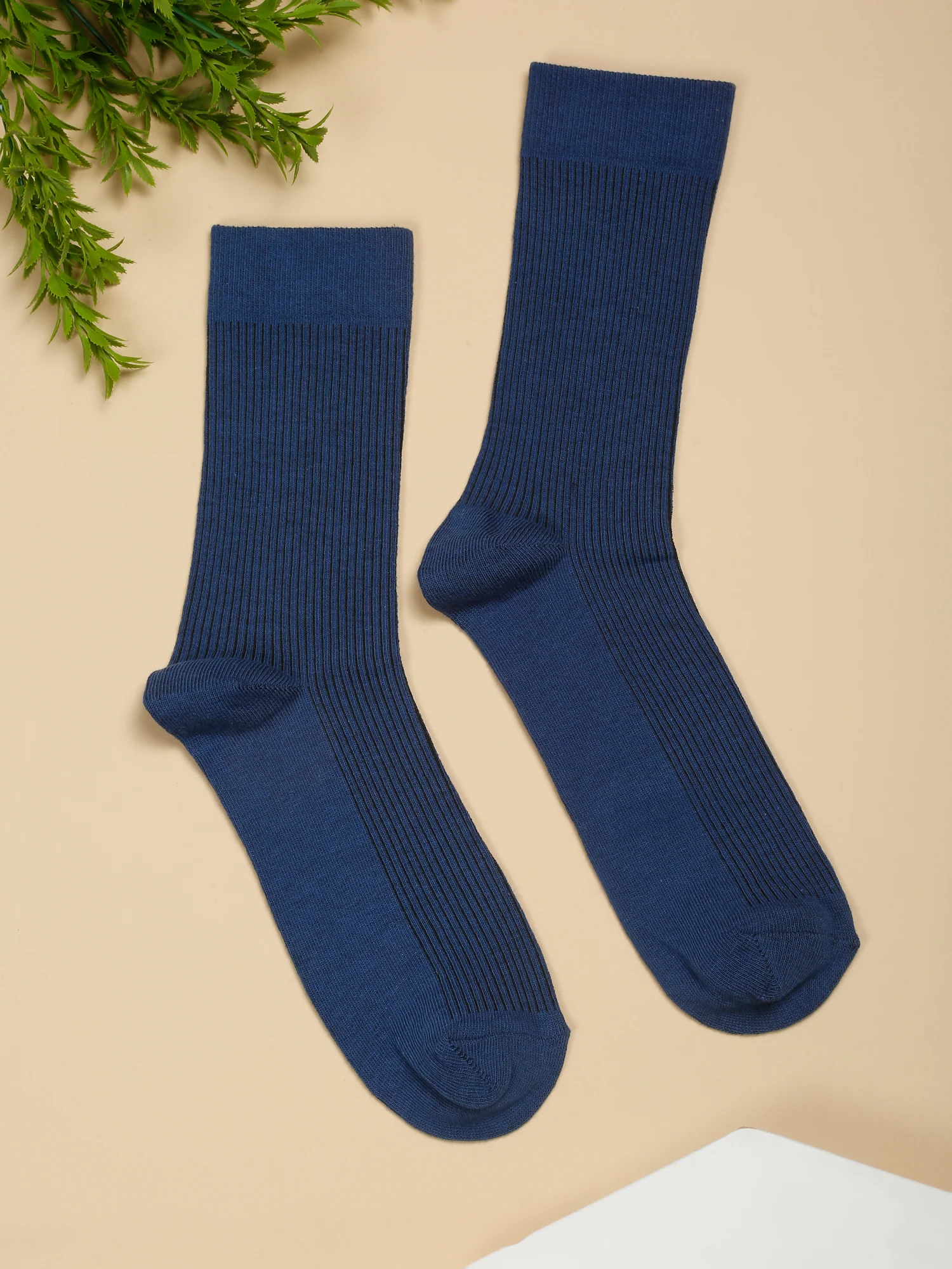 Men's Blue Basic Crew length Socks -Pack of 5 - Image 6