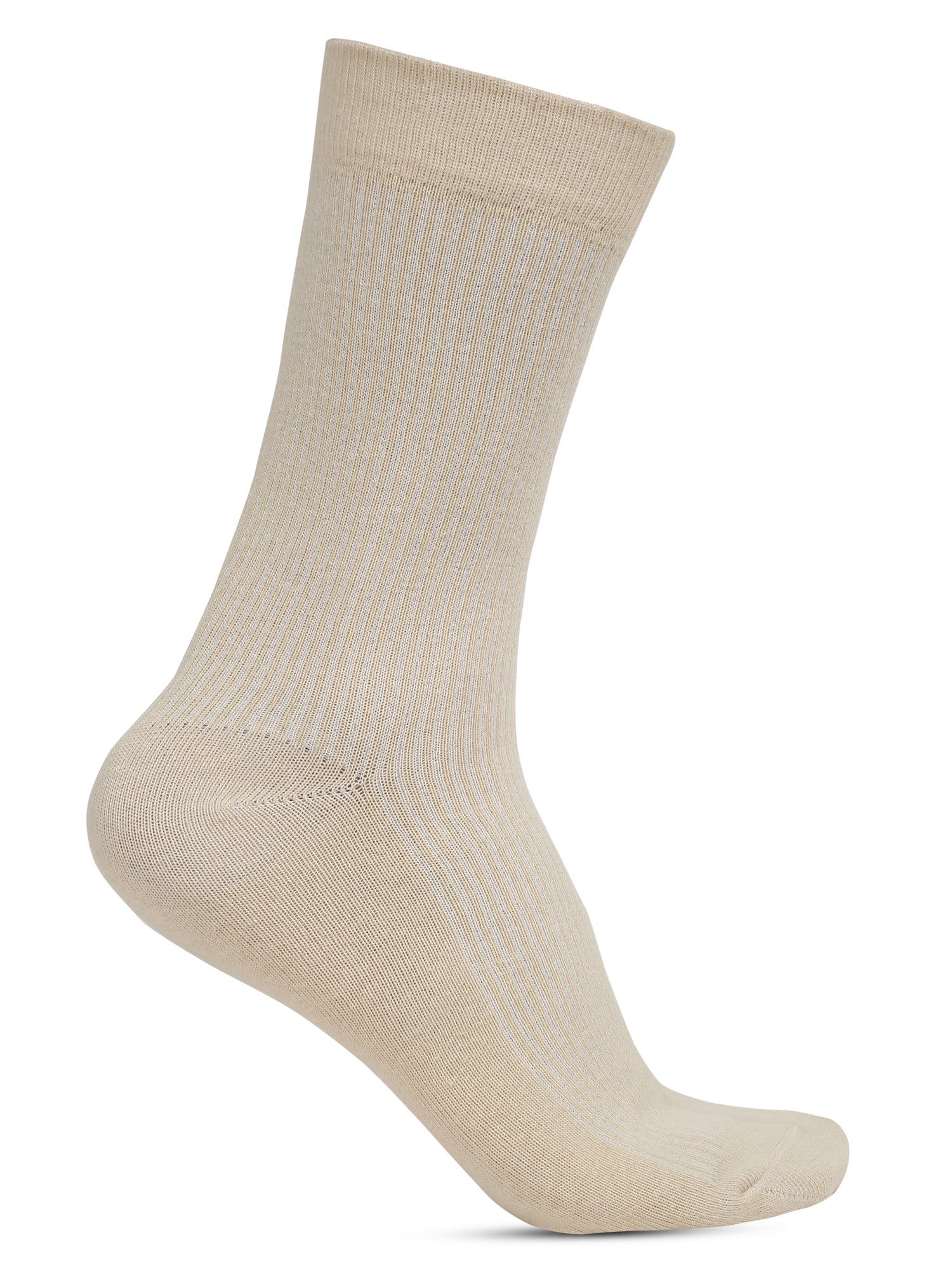 Men's Cream Basic Crew length Socks -Pack of 5 - Image 7