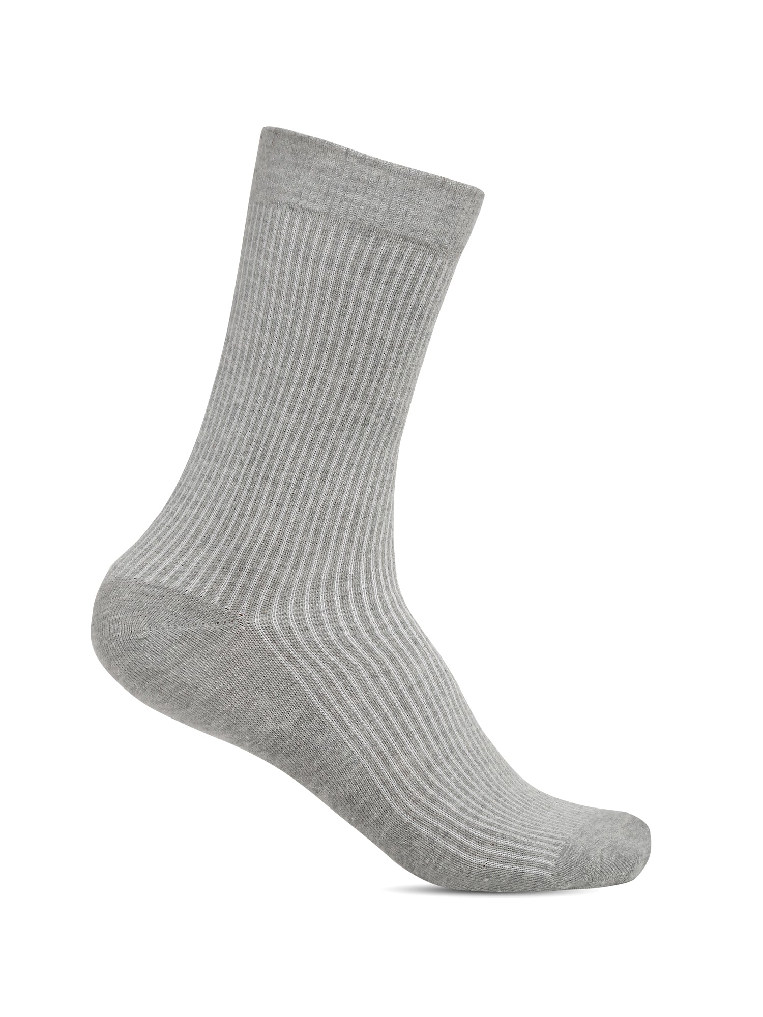 Men's Grey Melange Basic Crew length Socks -Pack of 5 - Image 7