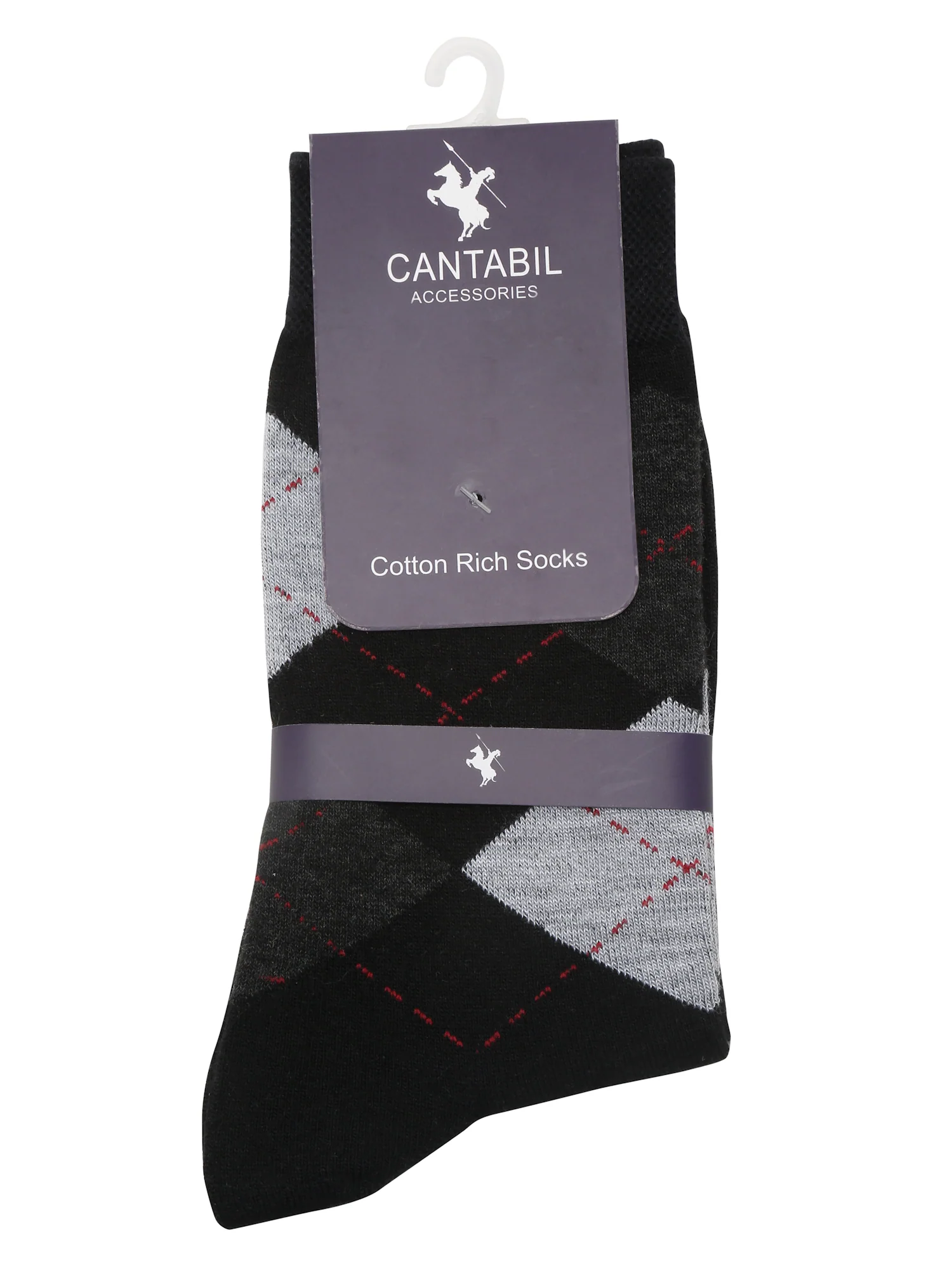 Men's Black Basic Crew length Socks -Pack of 5 - Image 3