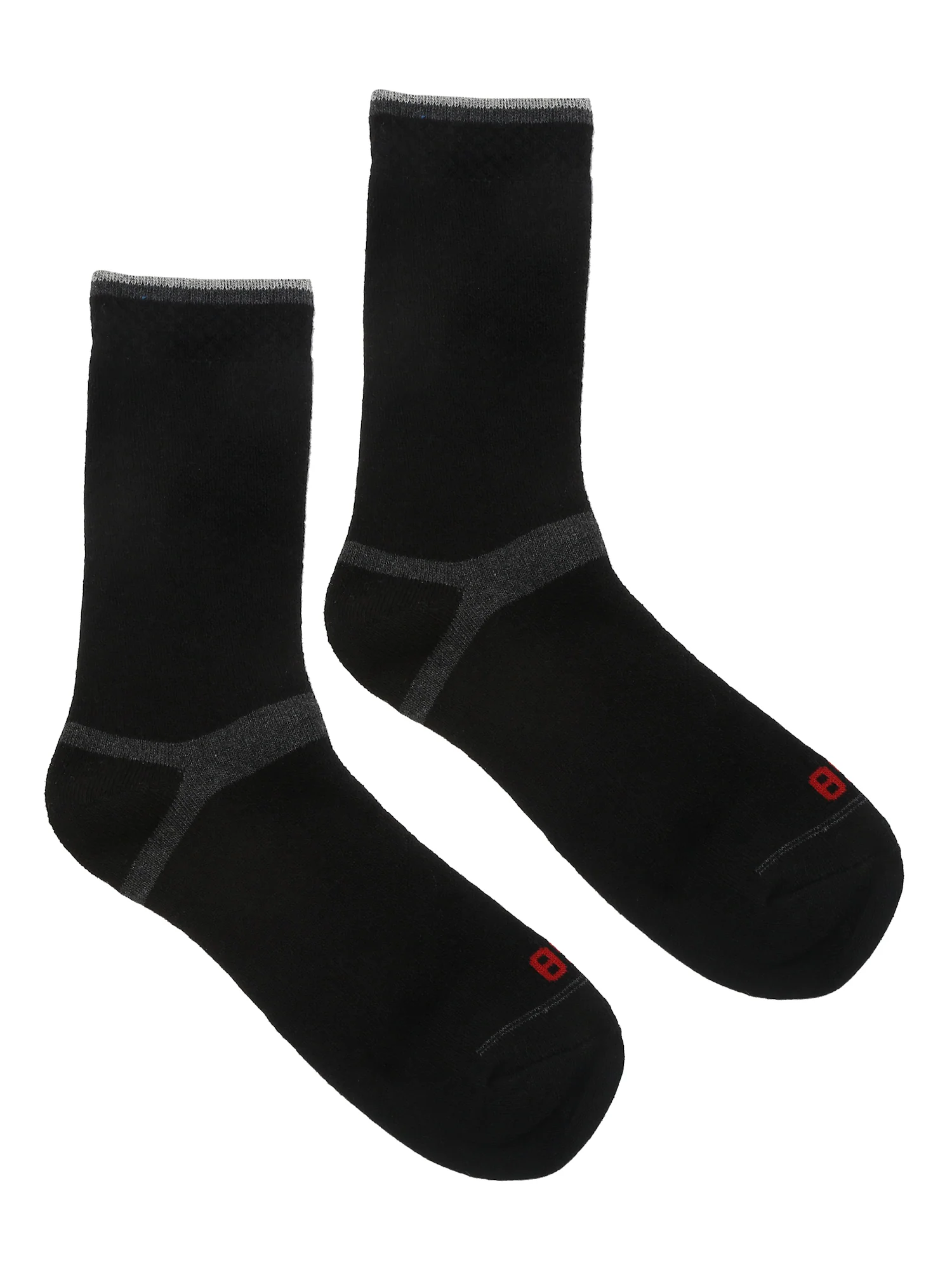 Men's Black Fashion Crew length Terry Socks -Pack of 5 - Image 2
