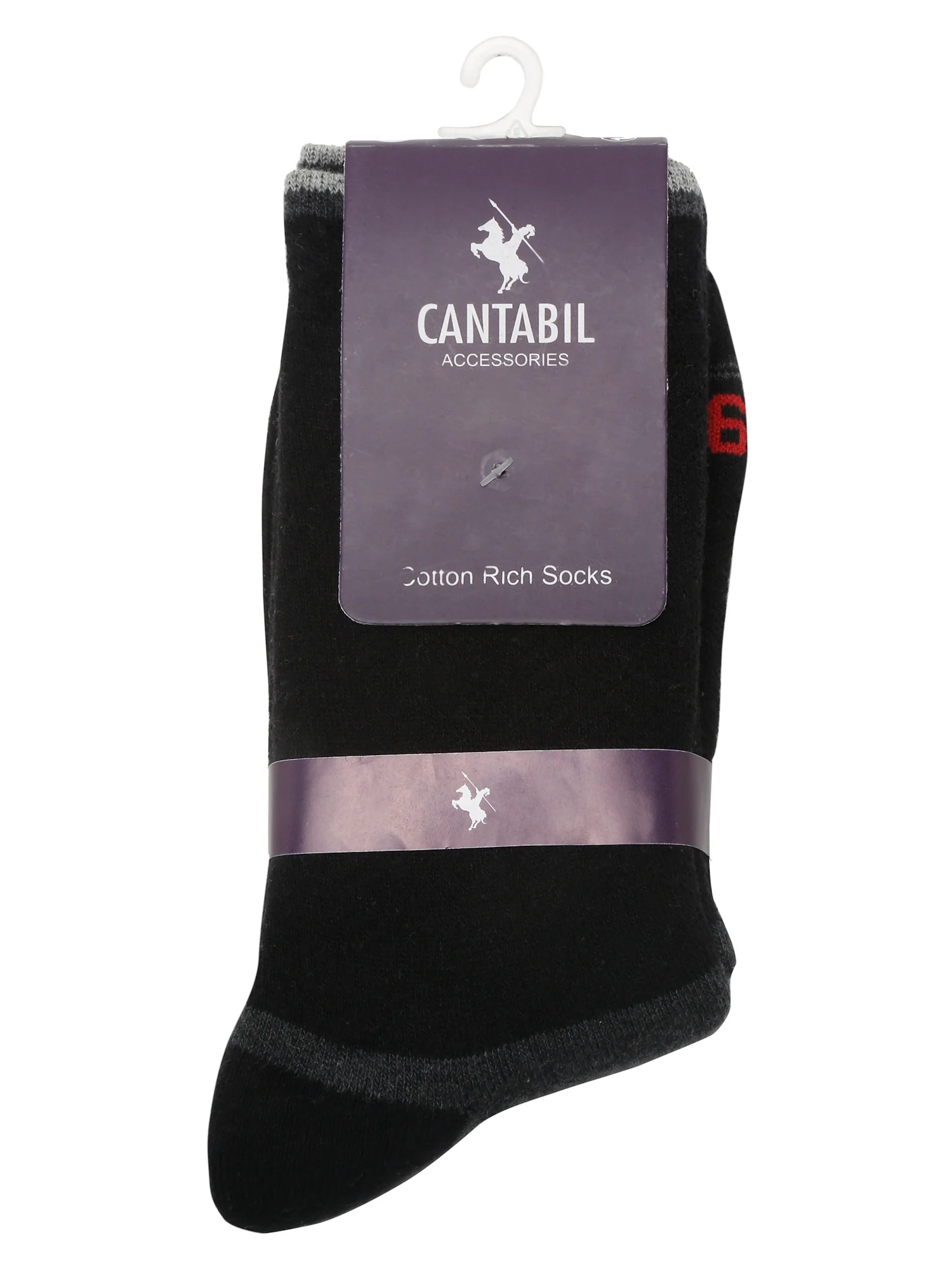 Men's Black Fashion Crew length Terry Socks -Pack of 5 - Image 3