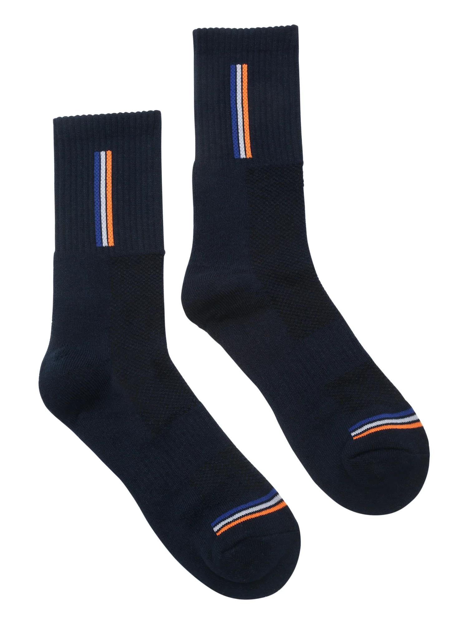 Men's Dark Blue Fashion Crew length Terry Socks -Pack of 5 - Image 4