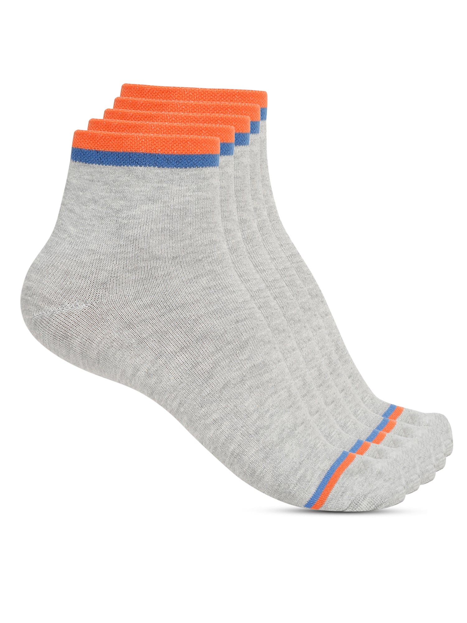 Men's Grey Melange Fashion Ankle length Socks -Pack of 5 - Image 2
