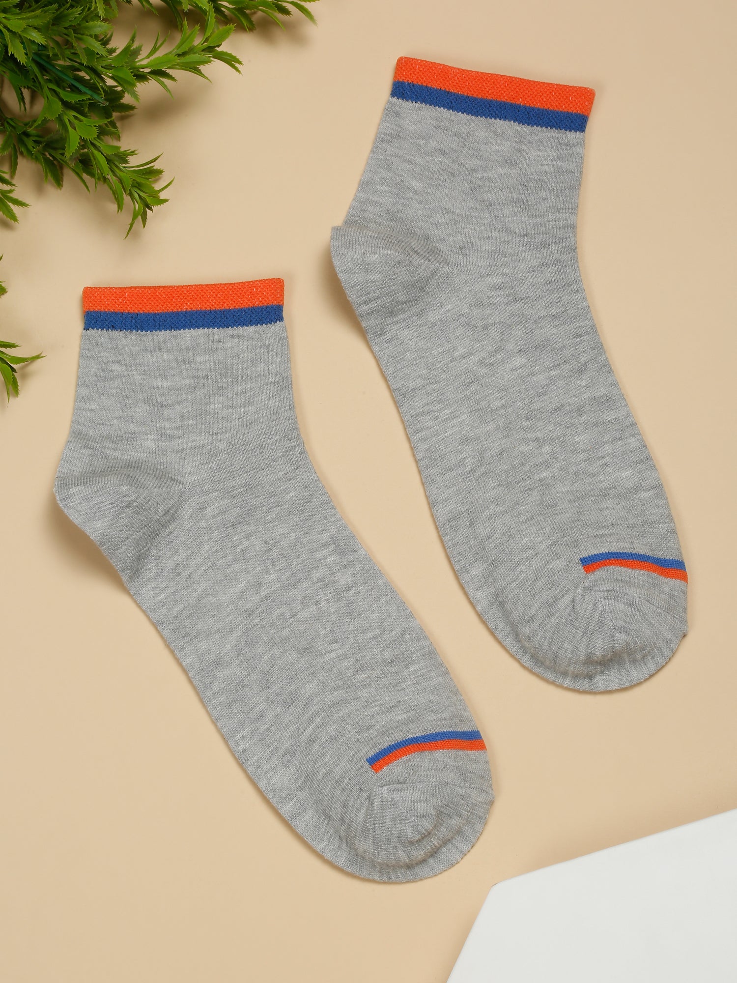 Men's Grey Melange Fashion Ankle length Socks -Pack of 5 - Image 6