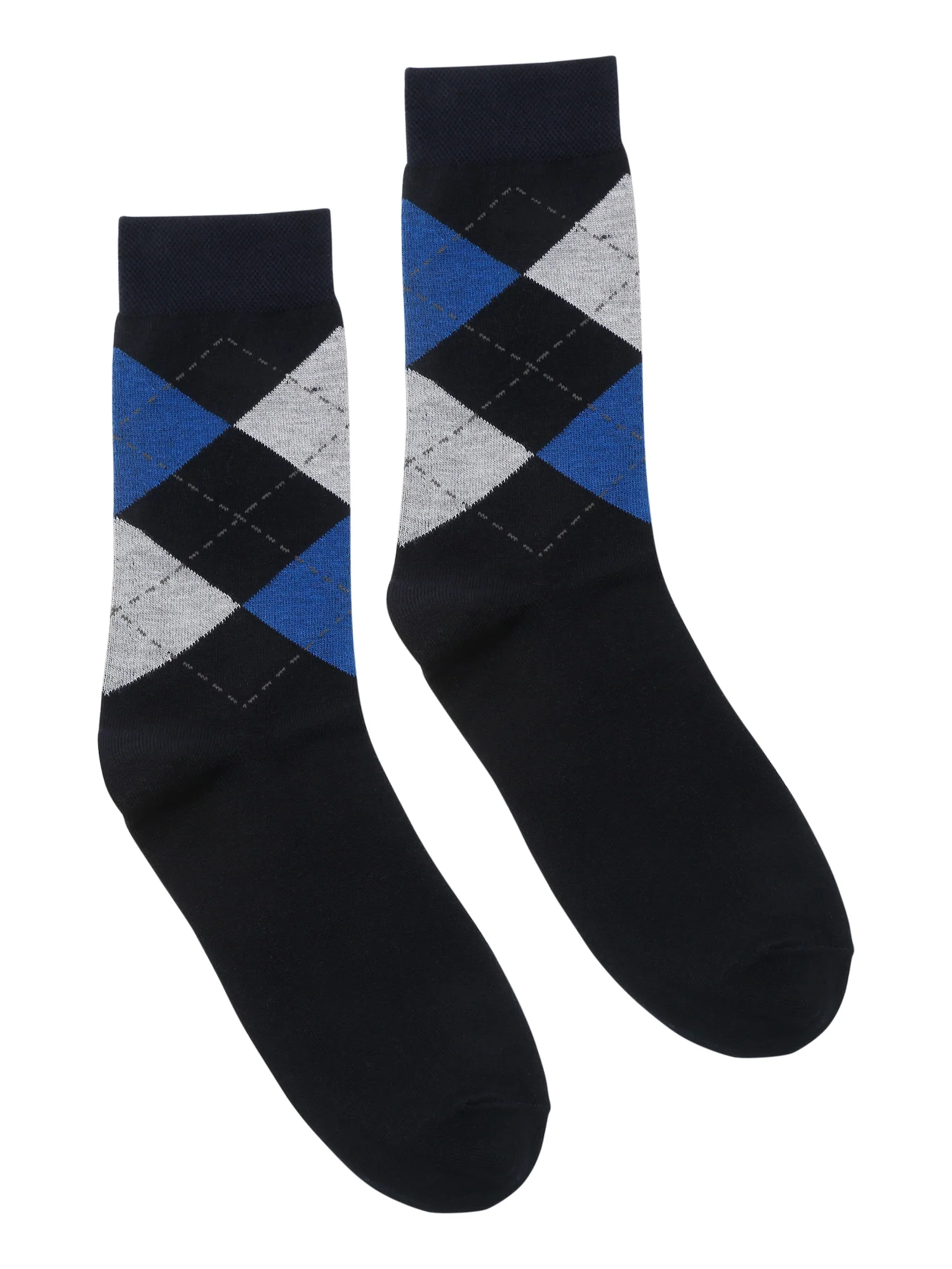 Men's Navy Blue Basic Crew length Socks -Pack of 5 - Image 4