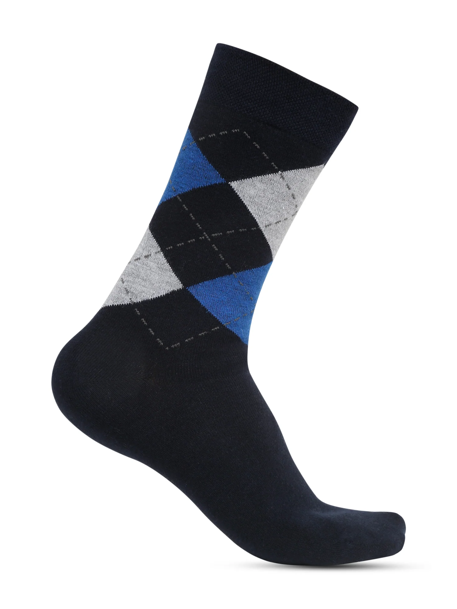 Men's Navy Blue Basic Crew length Socks -Pack of 5 - Image 7