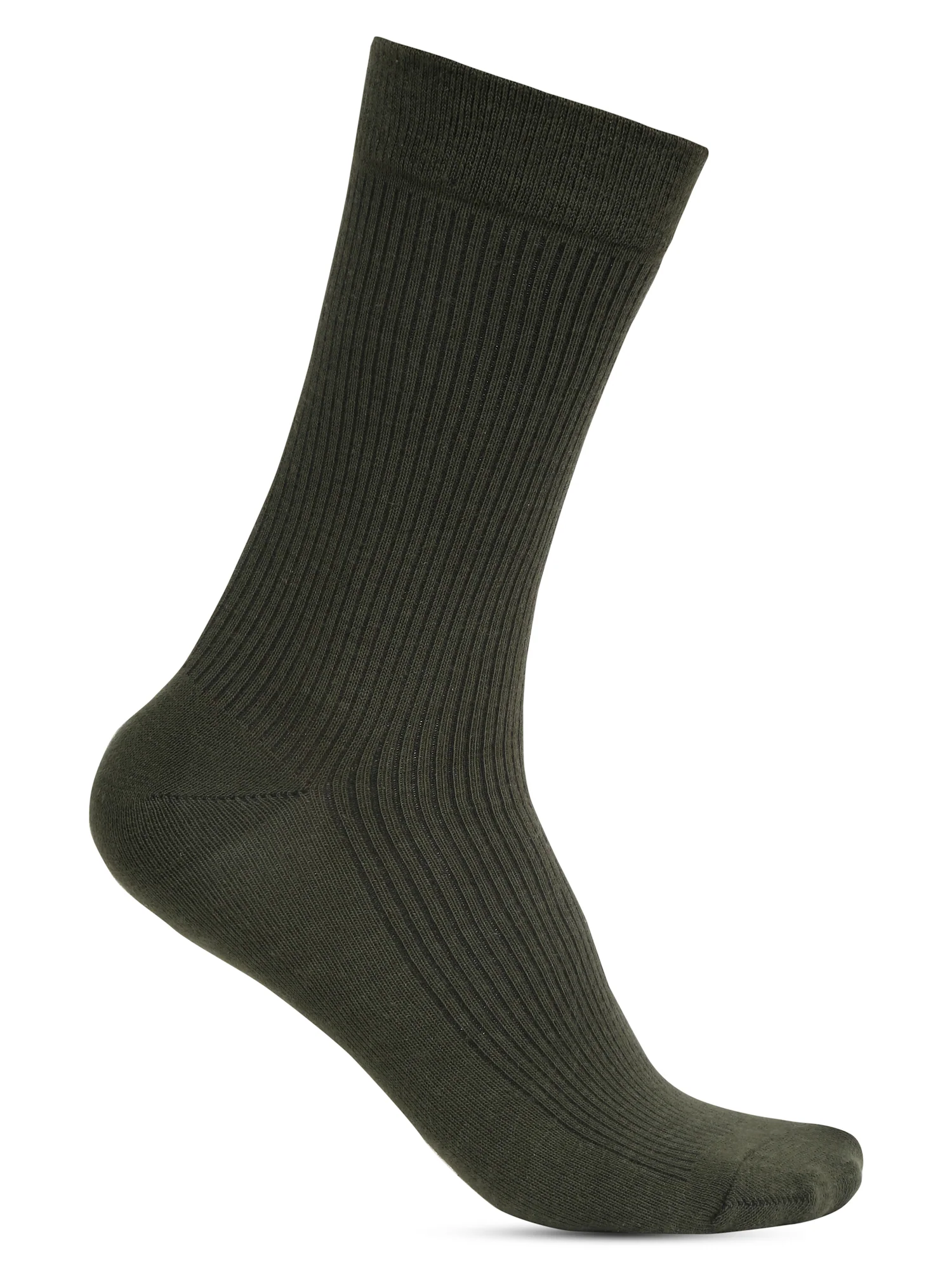 Men's Olive Green Basic Crew length Socks -Pack of 5 - Image 7