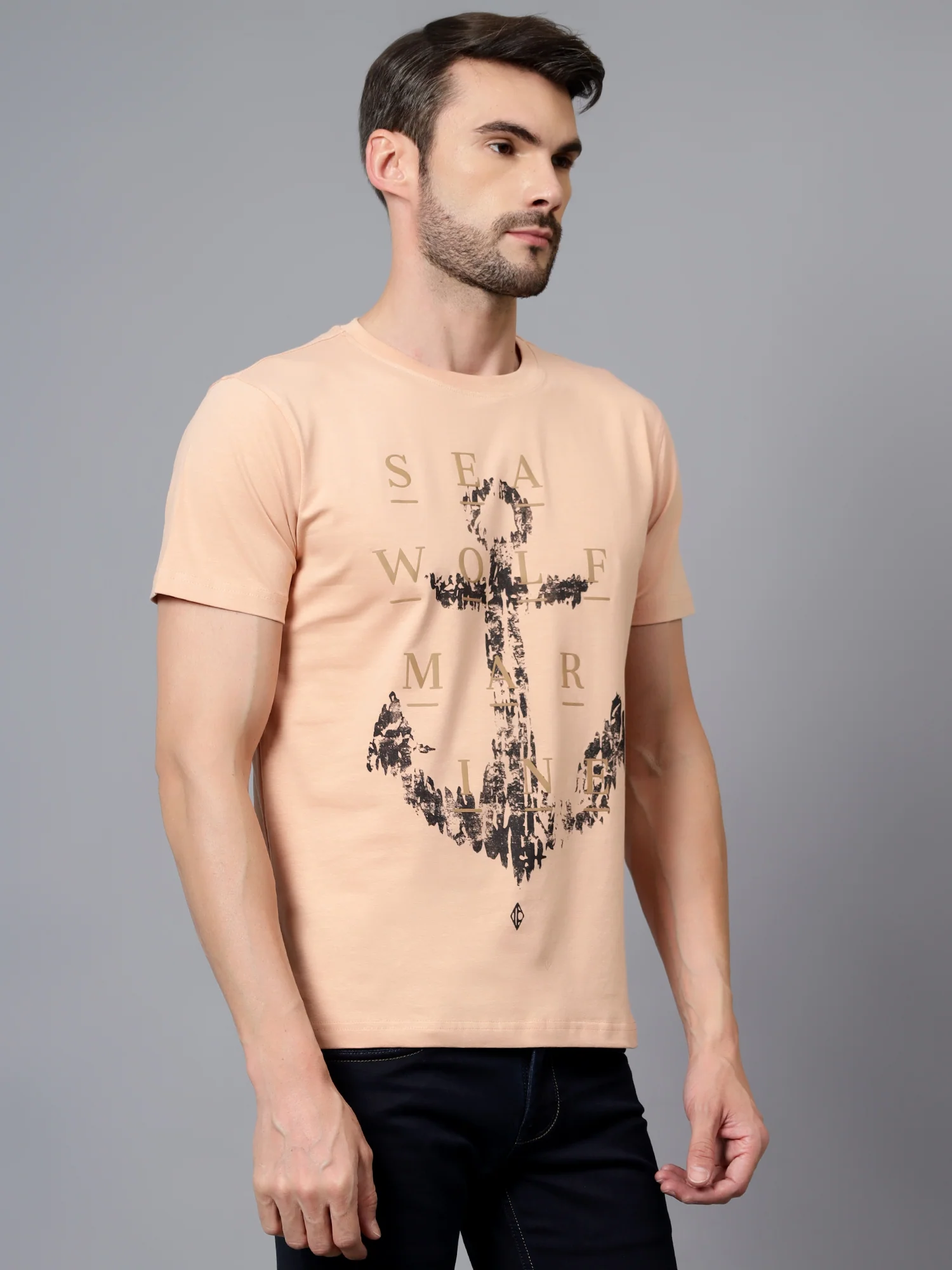 T-Shirt for Men | Breathable & Soft with Color Fastness Regular Fit Round Neck Cotton Blend Fabric Printed Pattern - Image 3