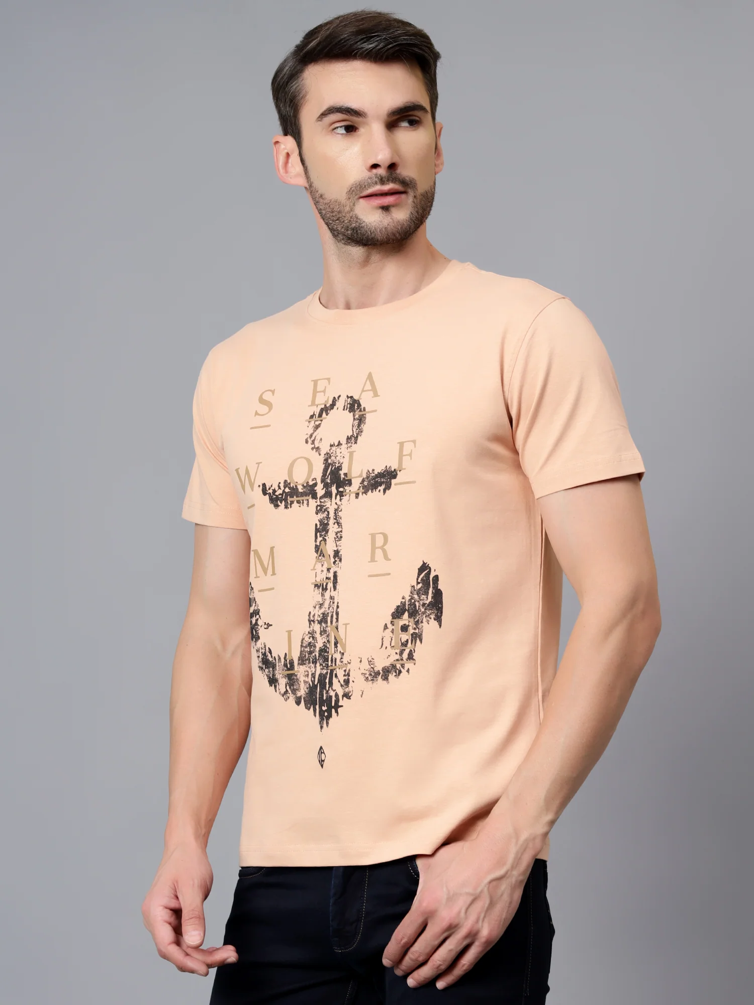T-Shirt for Men | Breathable & Soft with Color Fastness Regular Fit Round Neck Cotton Blend Fabric Printed Pattern - Image 4