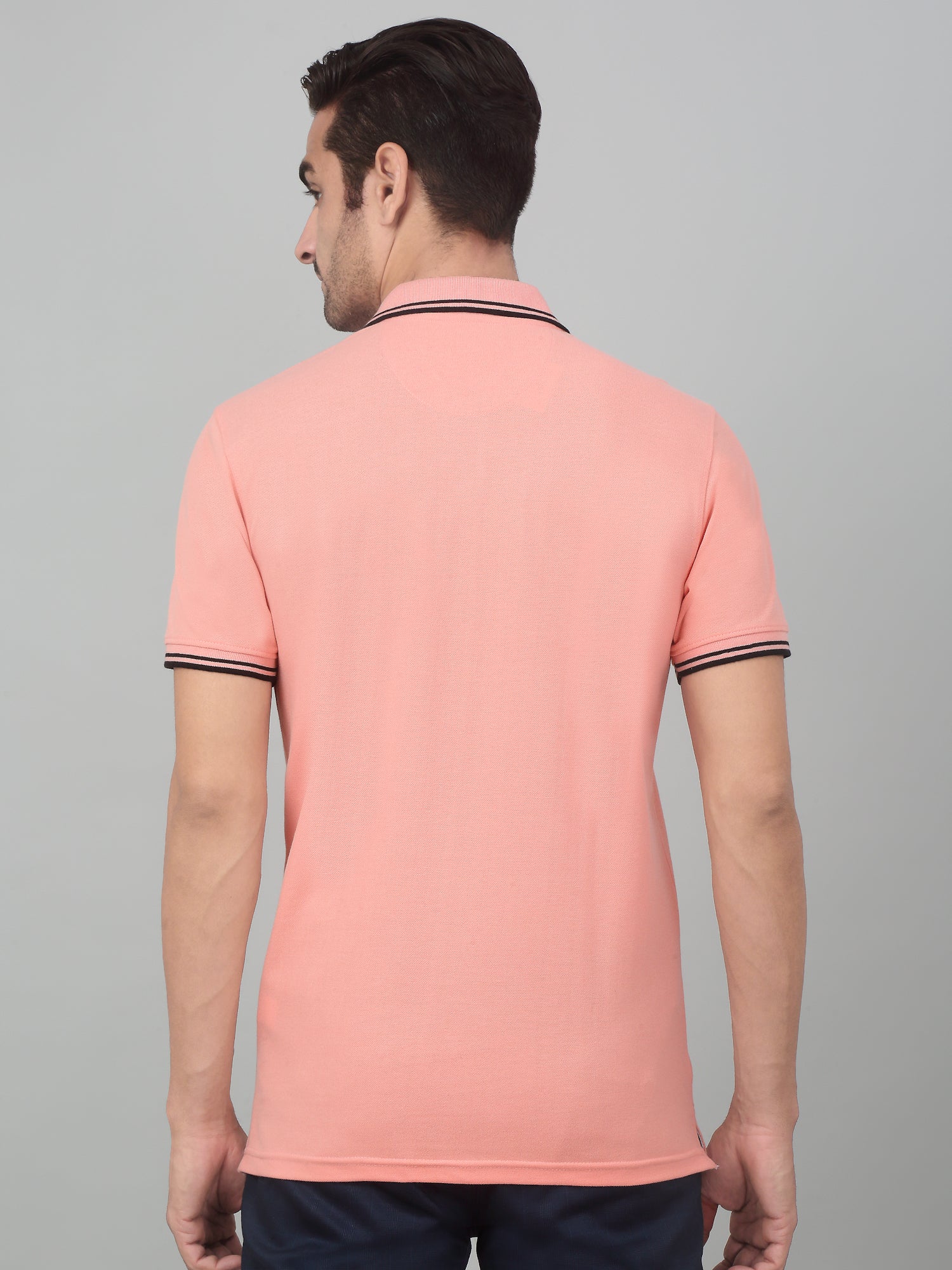 T-Shirt for Men | Breathable & Soft with Color Fastness Regular Fit Polo Neck Poly Cotton Fabric Solid Pattern - Image 2
