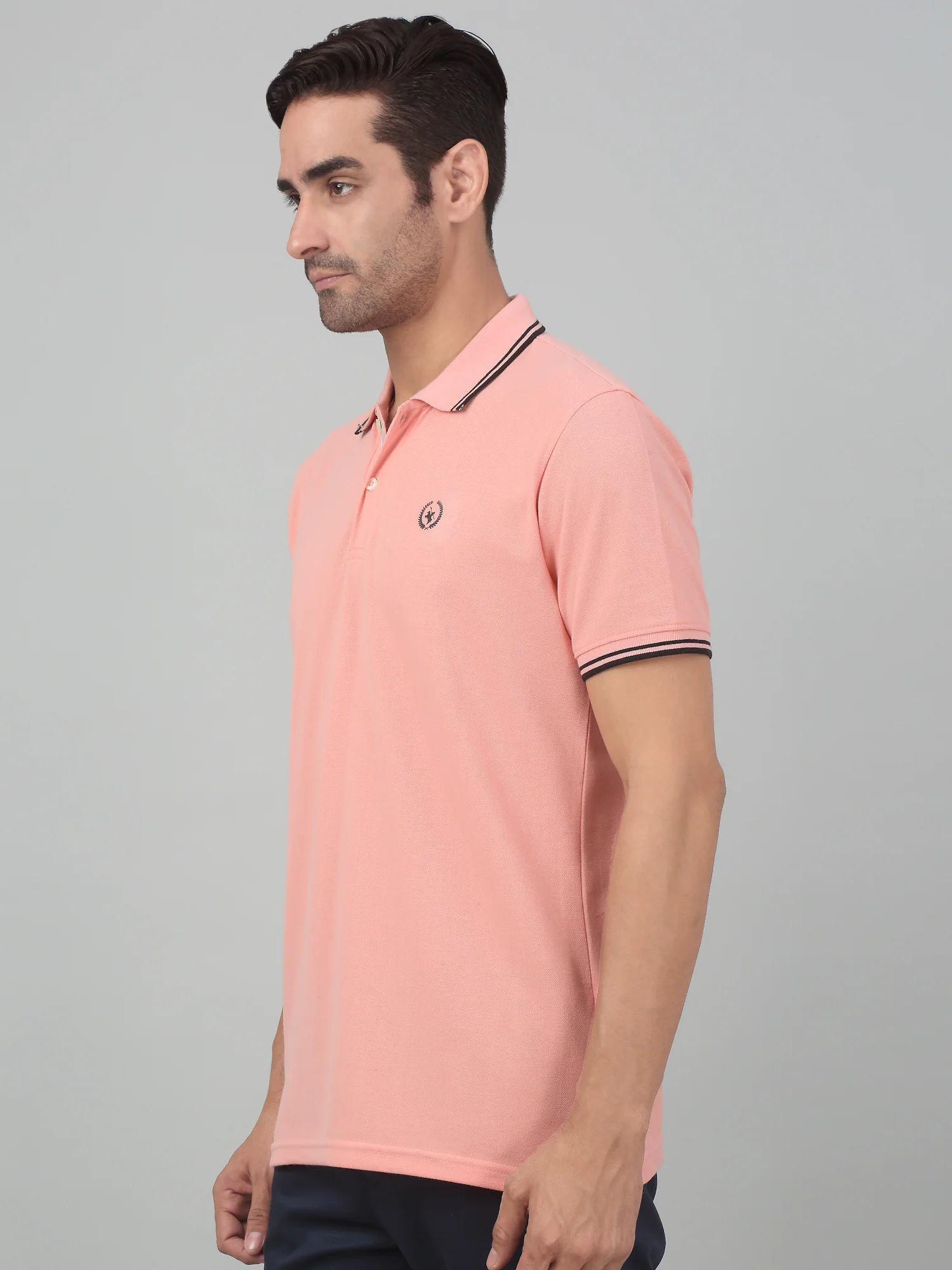 T-Shirt for Men | Breathable & Soft with Color Fastness Regular Fit Polo Neck Poly Cotton Fabric Solid Pattern - Image 3