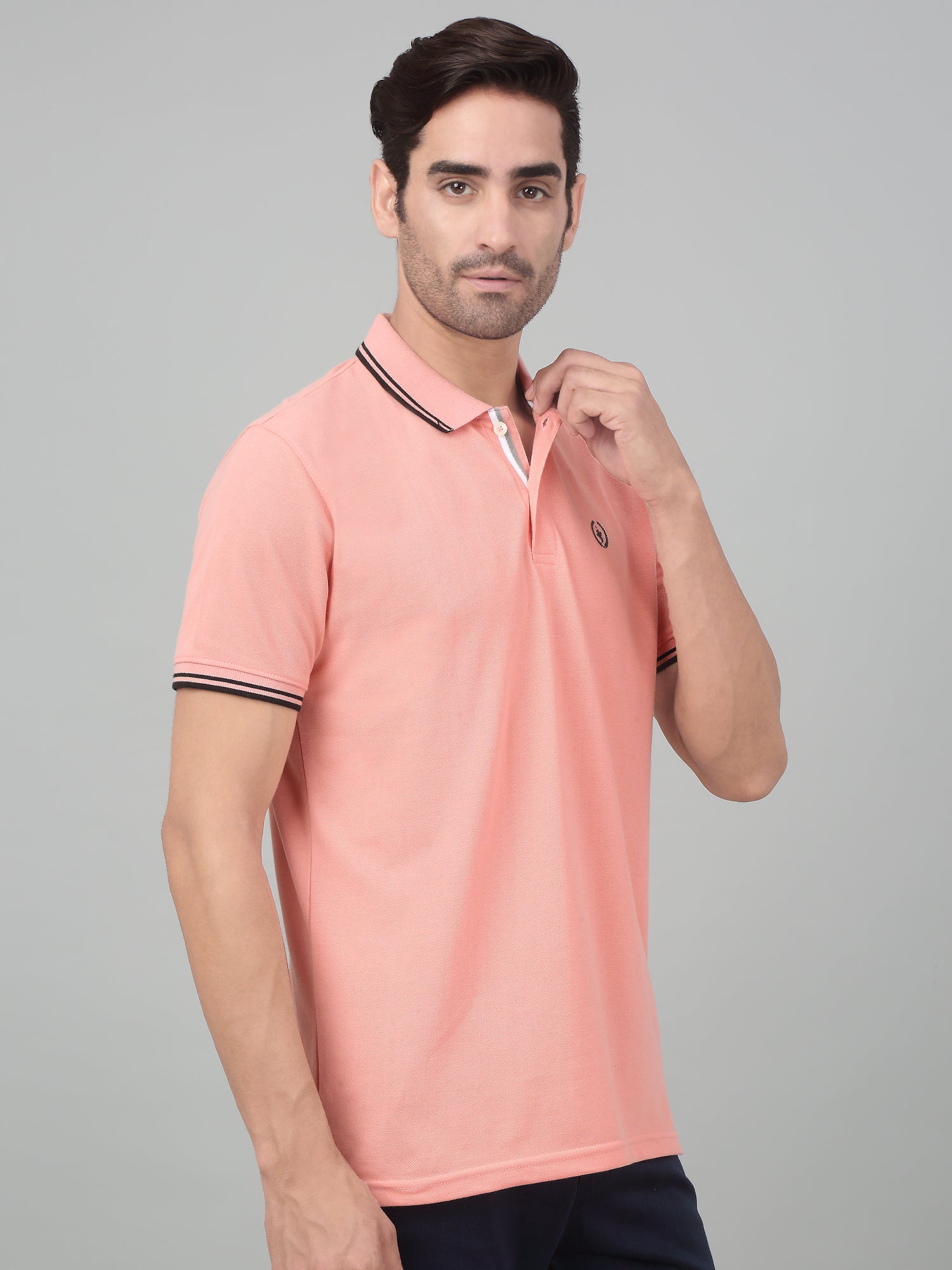 T-Shirt for Men | Breathable & Soft with Color Fastness Regular Fit Polo Neck Poly Cotton Fabric Solid Pattern - Image 4