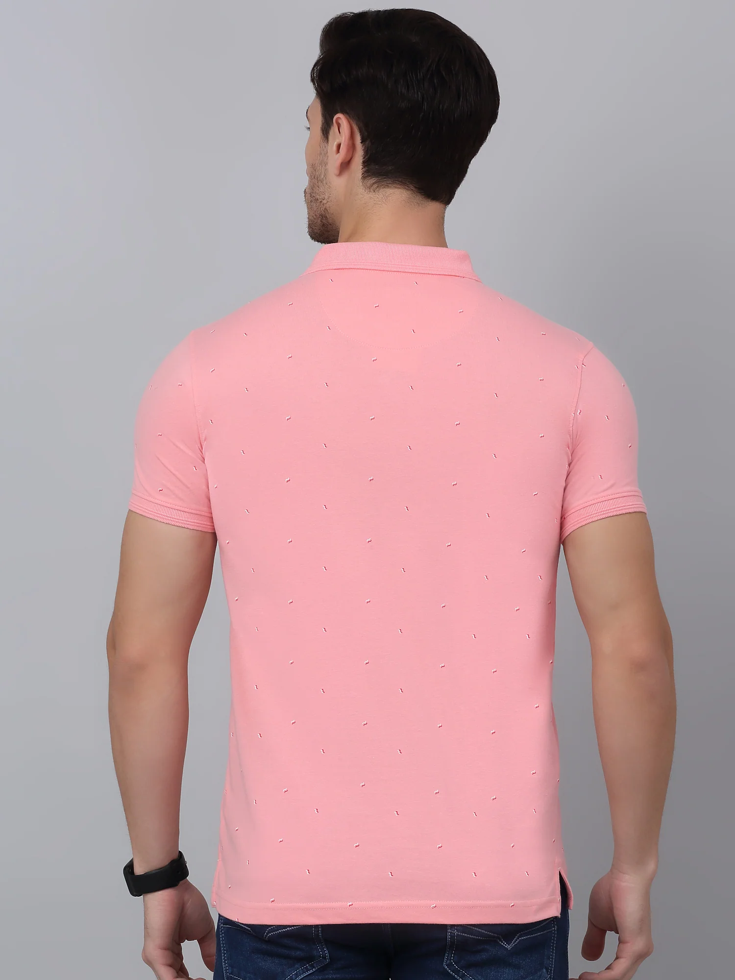 T-Shirt for Men | Breathable & Soft with Color Fastness Regular Fit Polo Neck Poly Cotton Fabric Printed Pattern - Image 2