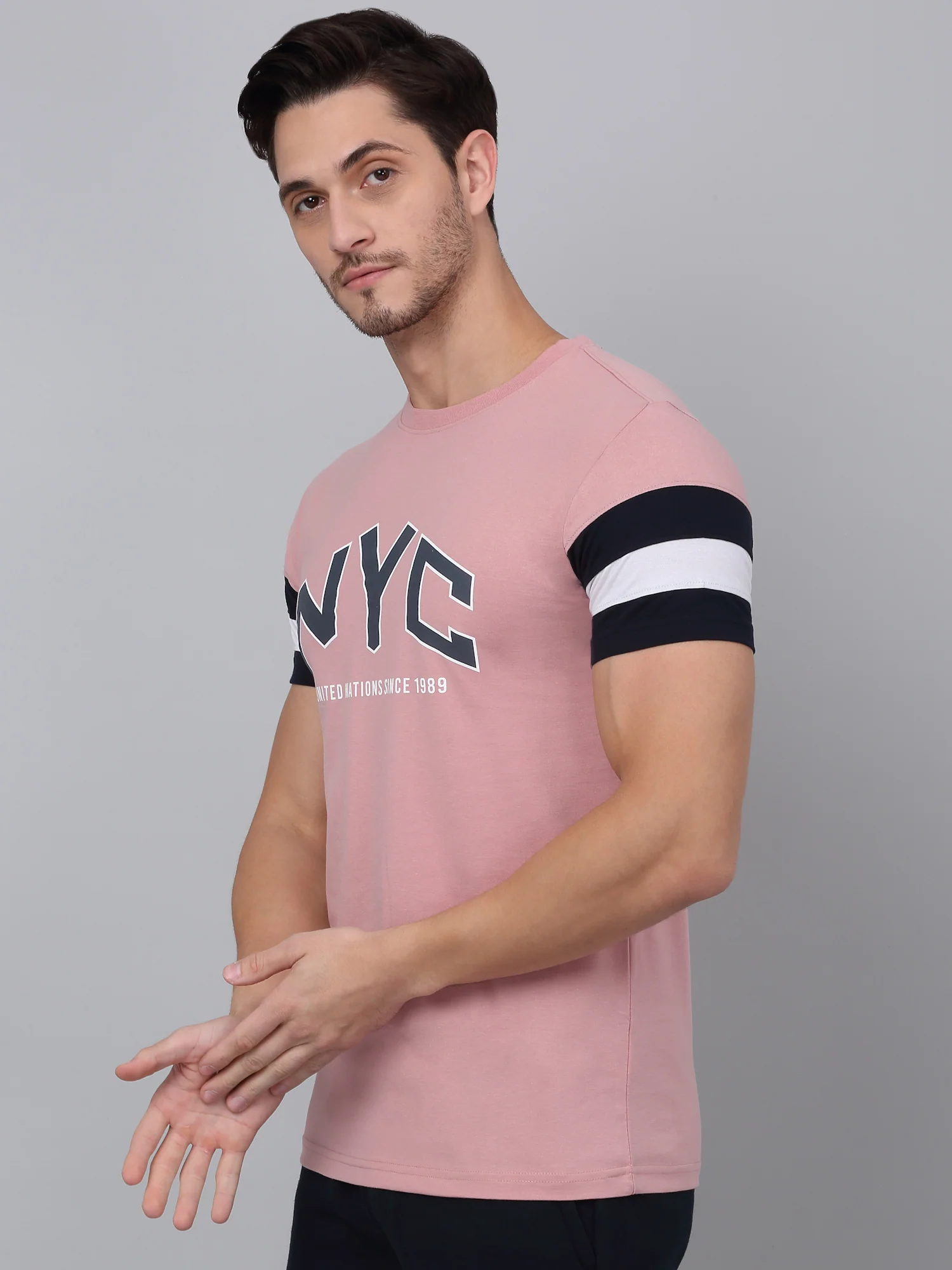 T-Shirt for Men | Breathable & Soft with Color Fastness Regular Fit Round Neck Poly Cotton Fabric Printed Pattern - Image 3