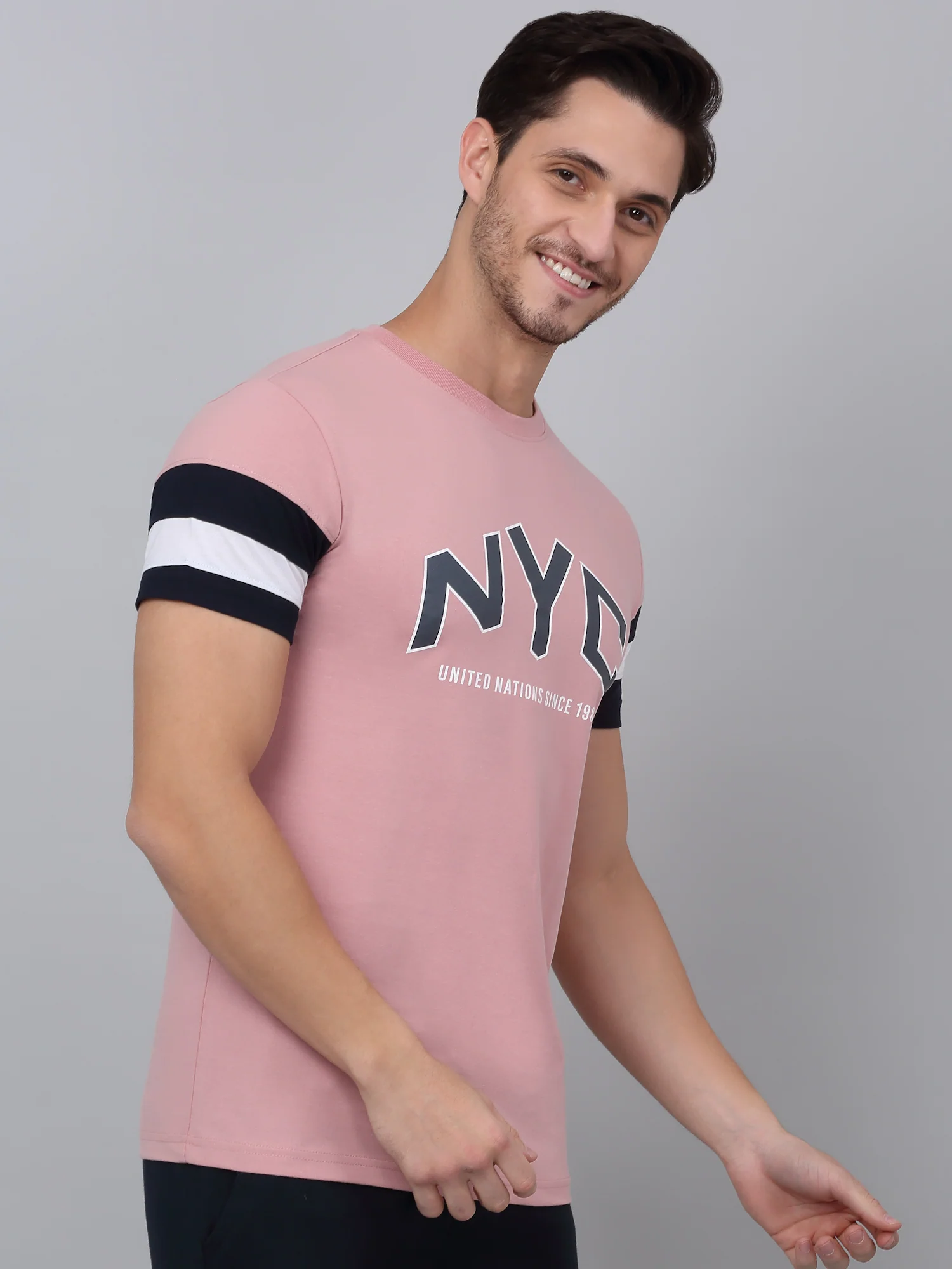 T-Shirt for Men | Breathable & Soft with Color Fastness Regular Fit Round Neck Poly Cotton Fabric Printed Pattern - Image 4