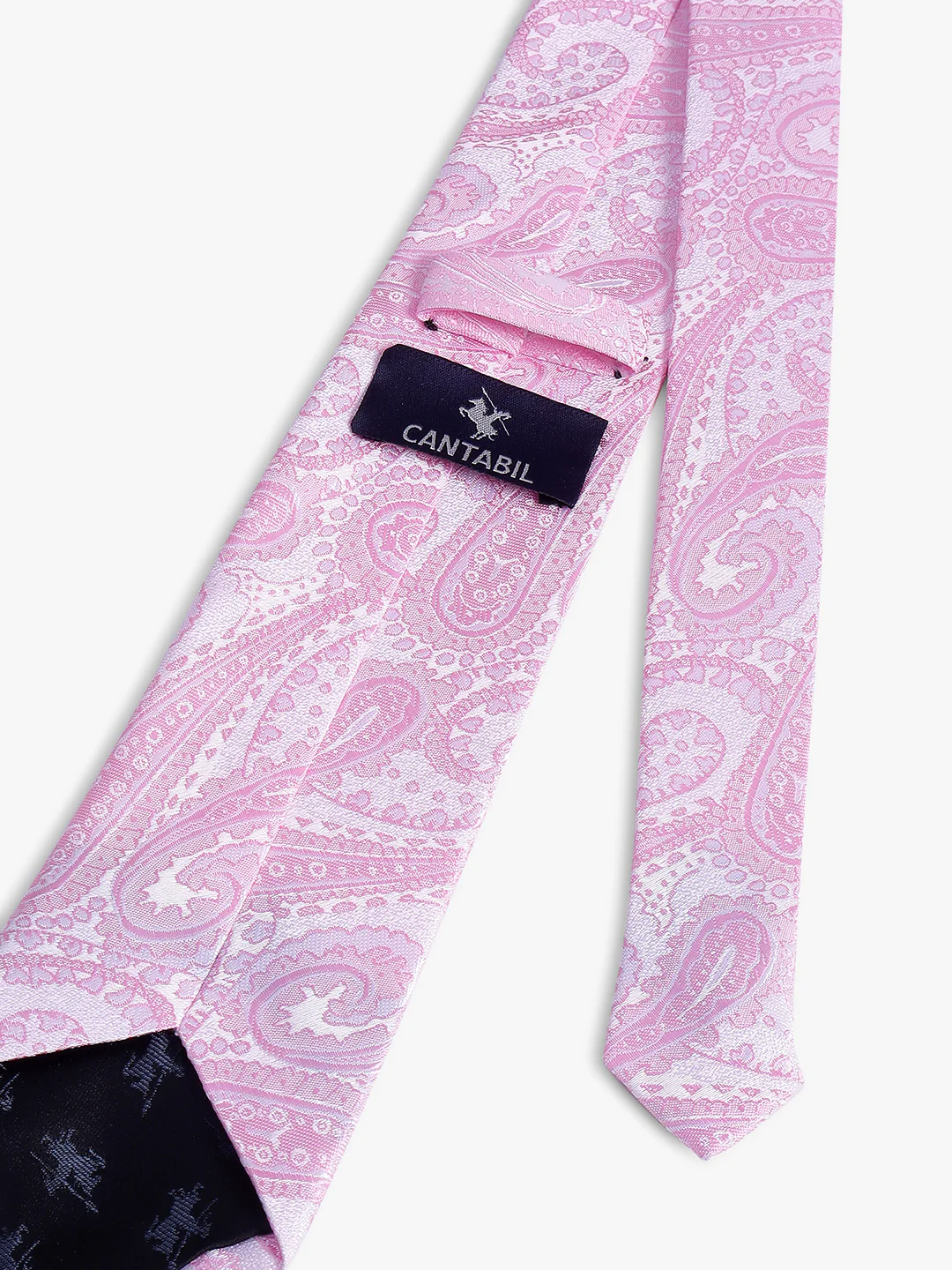 Men's Pink Printed Tie With Pocket Square Set - Image 6