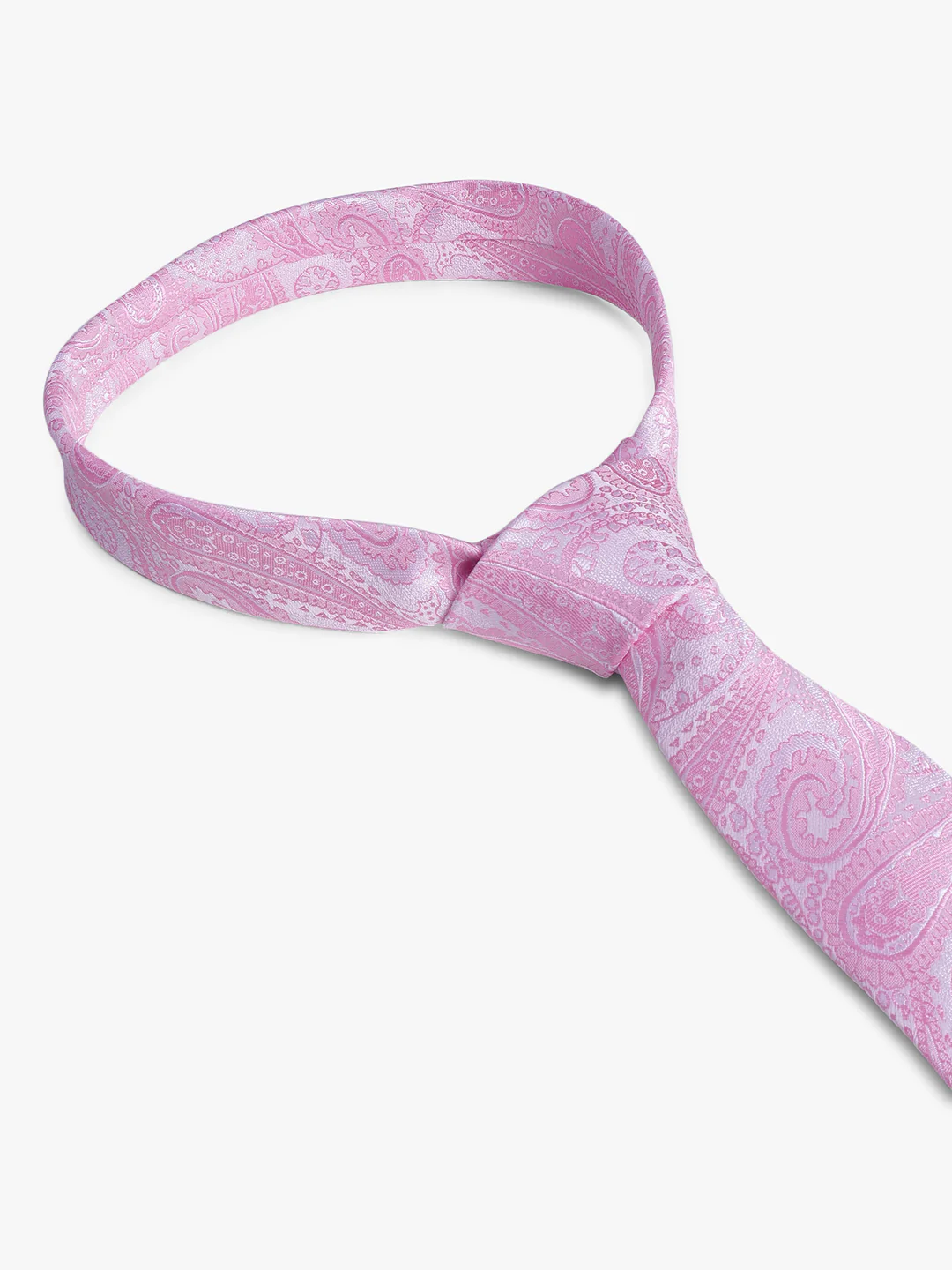 Men's Pink Printed Tie With Pocket Square Set - Image 7