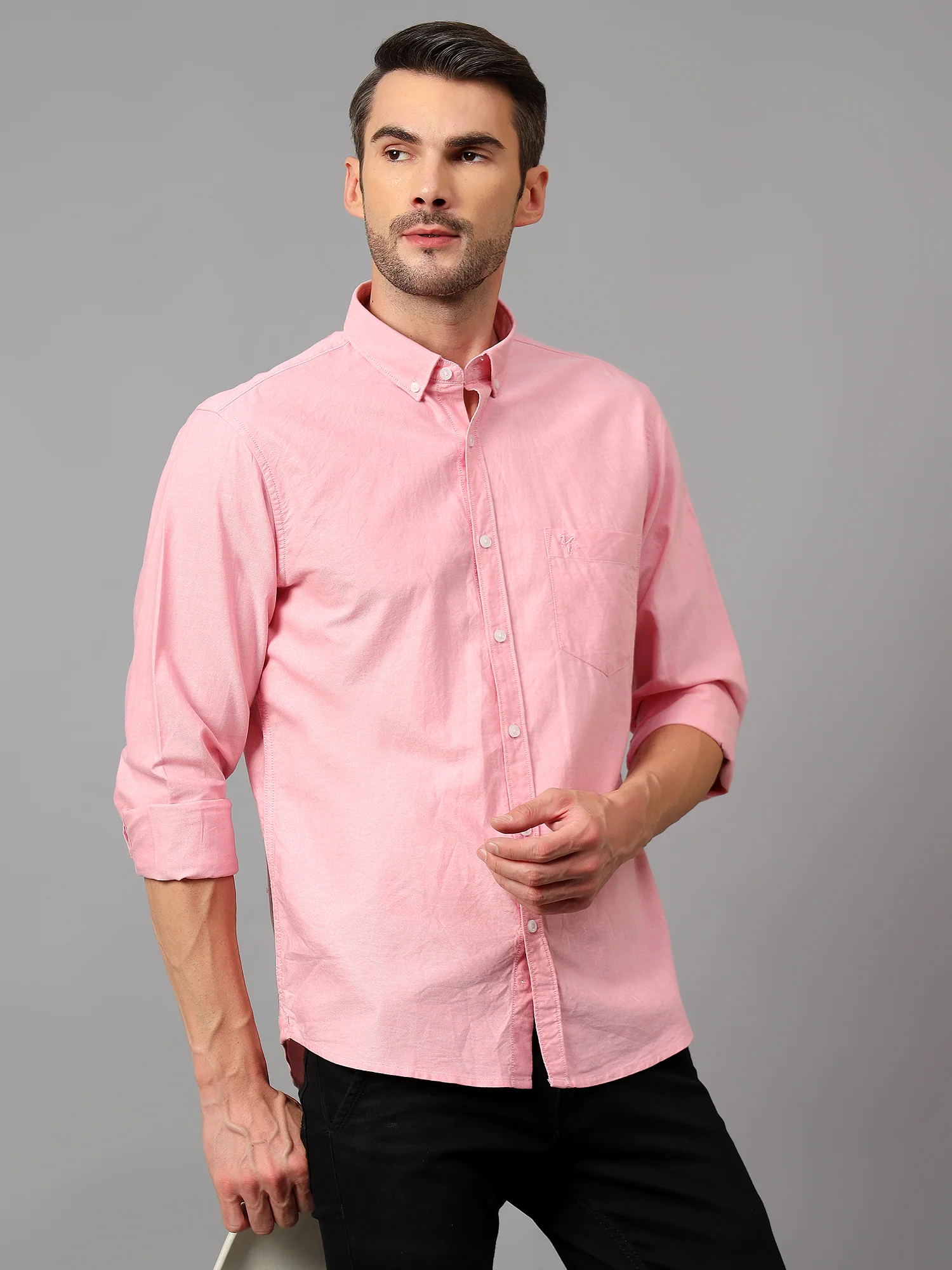 Casual Shirt for Men | Breathable & Soft with Color Fastness Regular Fit Spread Collar Neck Cotton Fabric Solid Pattern - Image 3