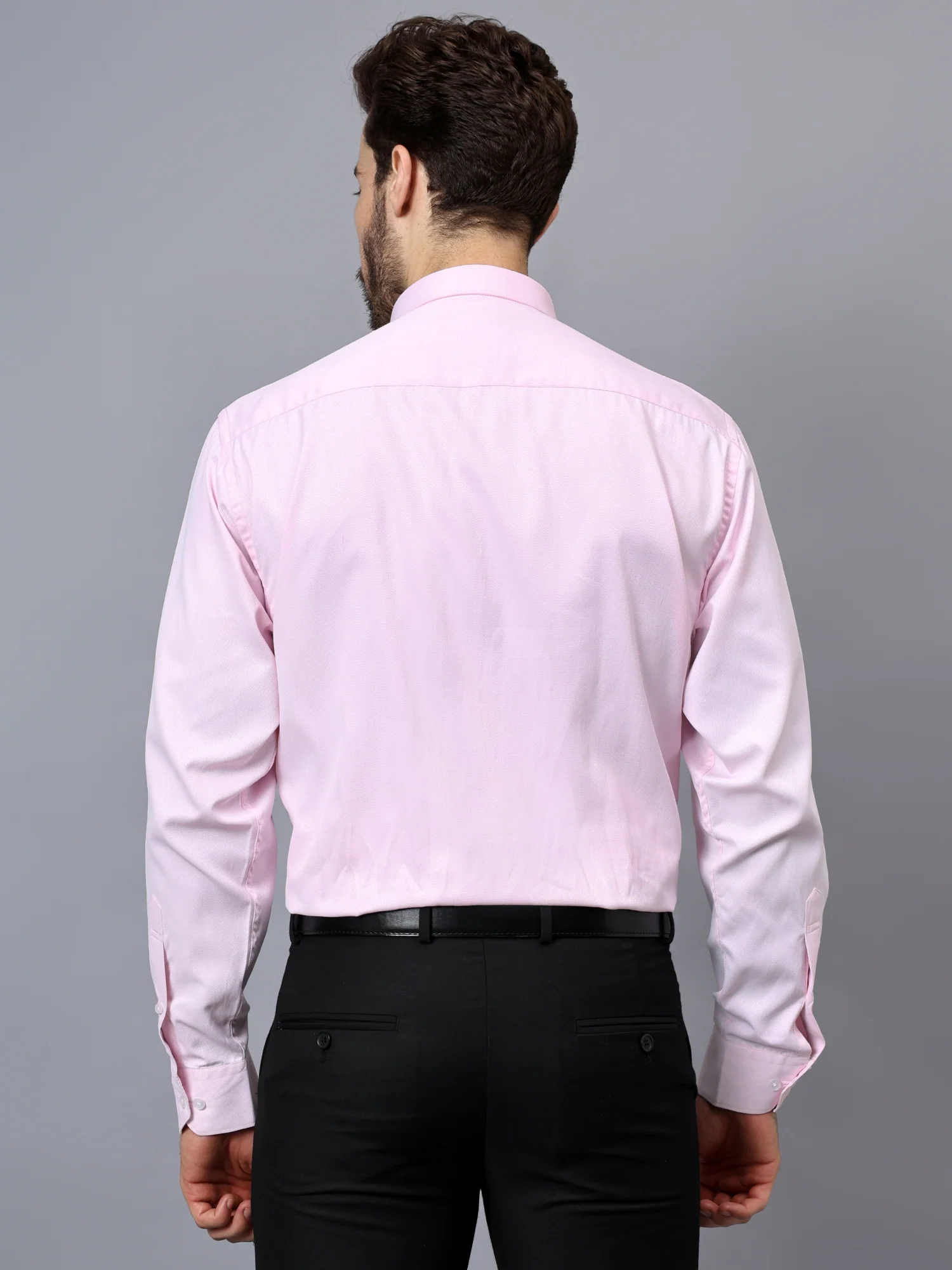 Formal Shirt for Men l Breathable & Soft with Color Fastness Regular Fit Spread Collar Neck Cotton Blend Fabric Self Design Pattern - Image 2