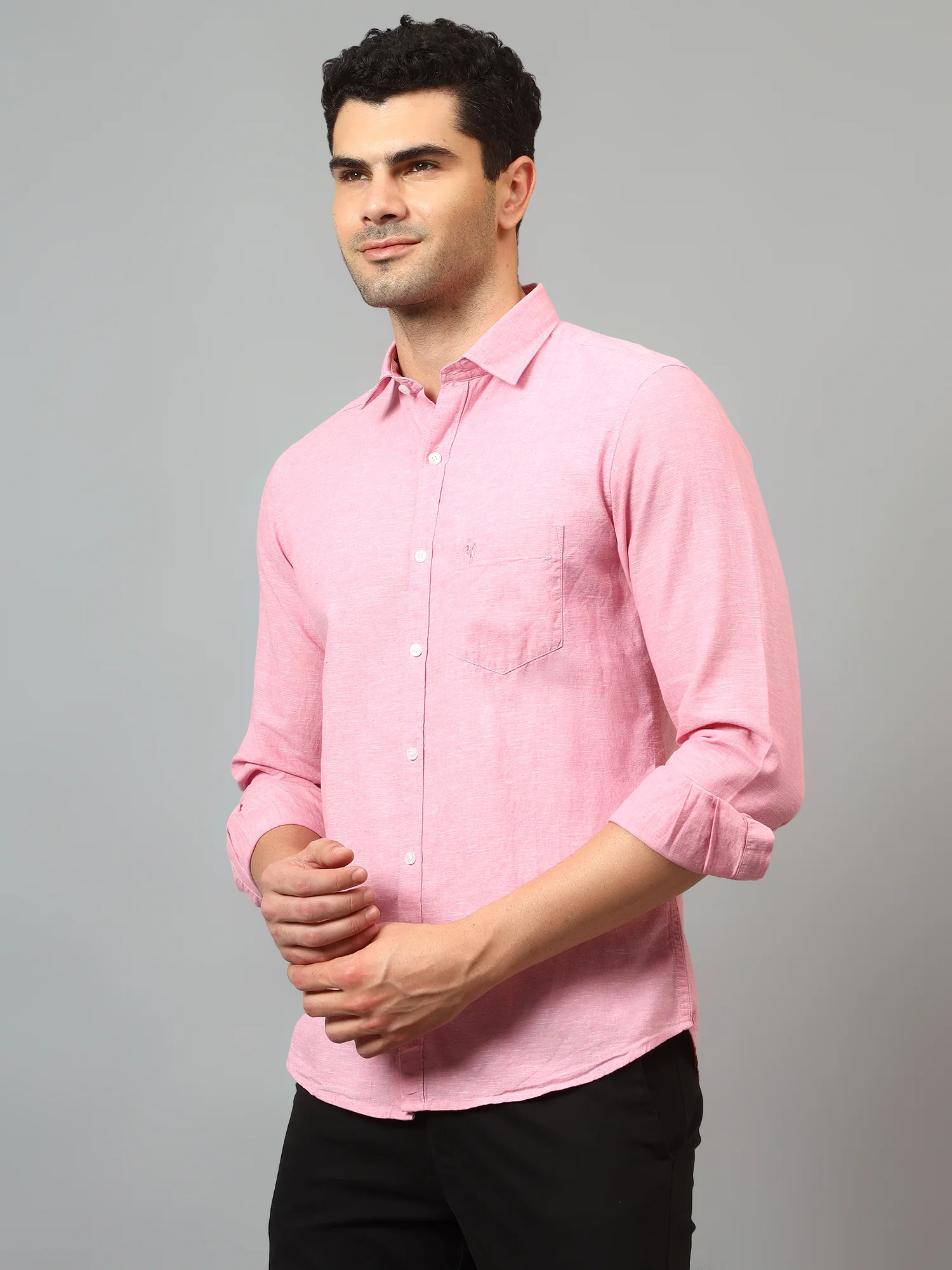Casual Shirt for Men | Breathable & Soft with Color Fastness Regular Fit Spread Collar Neck Cotton Fabric Solid Pattern - Image 4