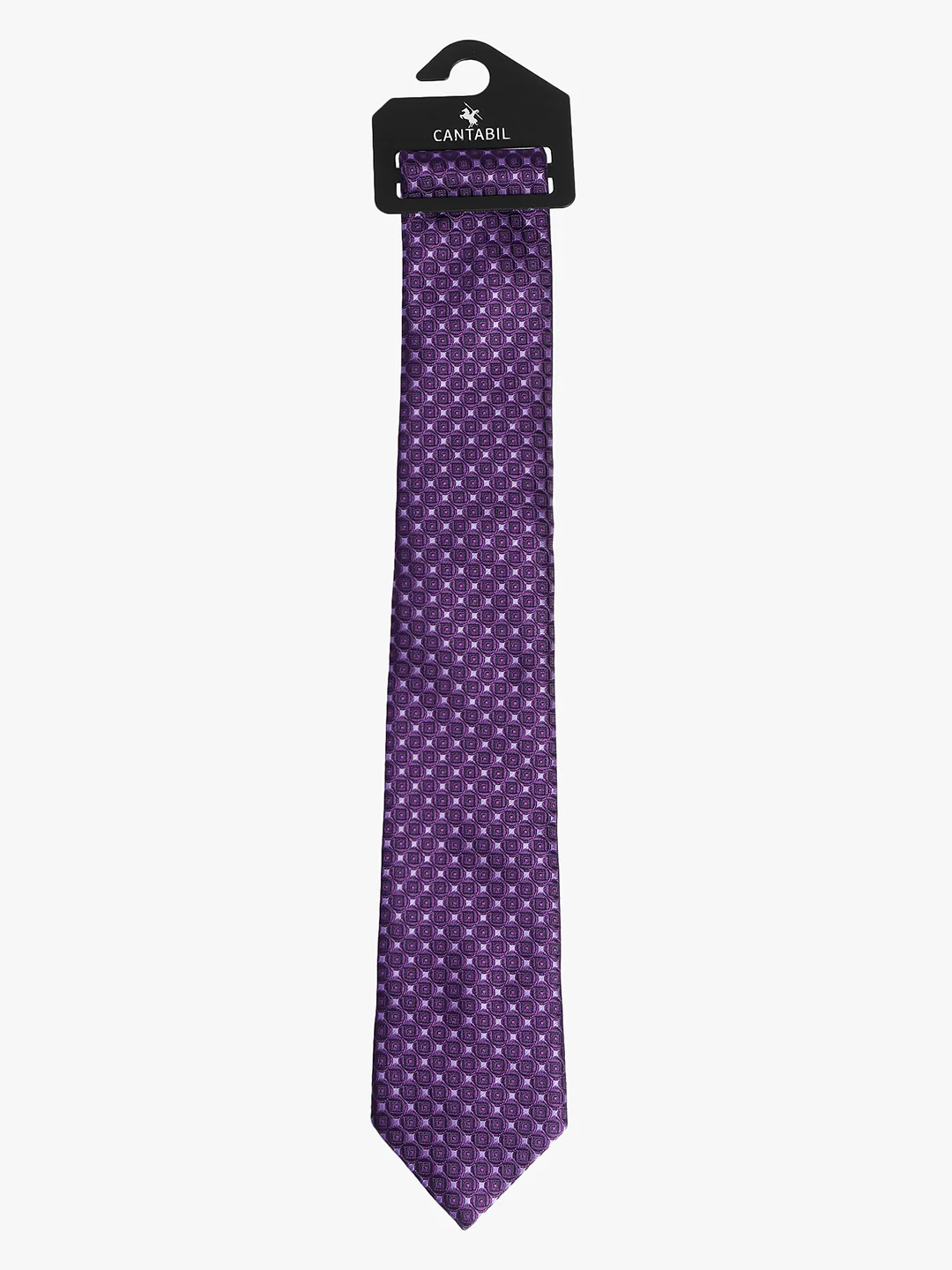 Cantabil Men's Purple Geometric Printed Broad Tie - Image 3