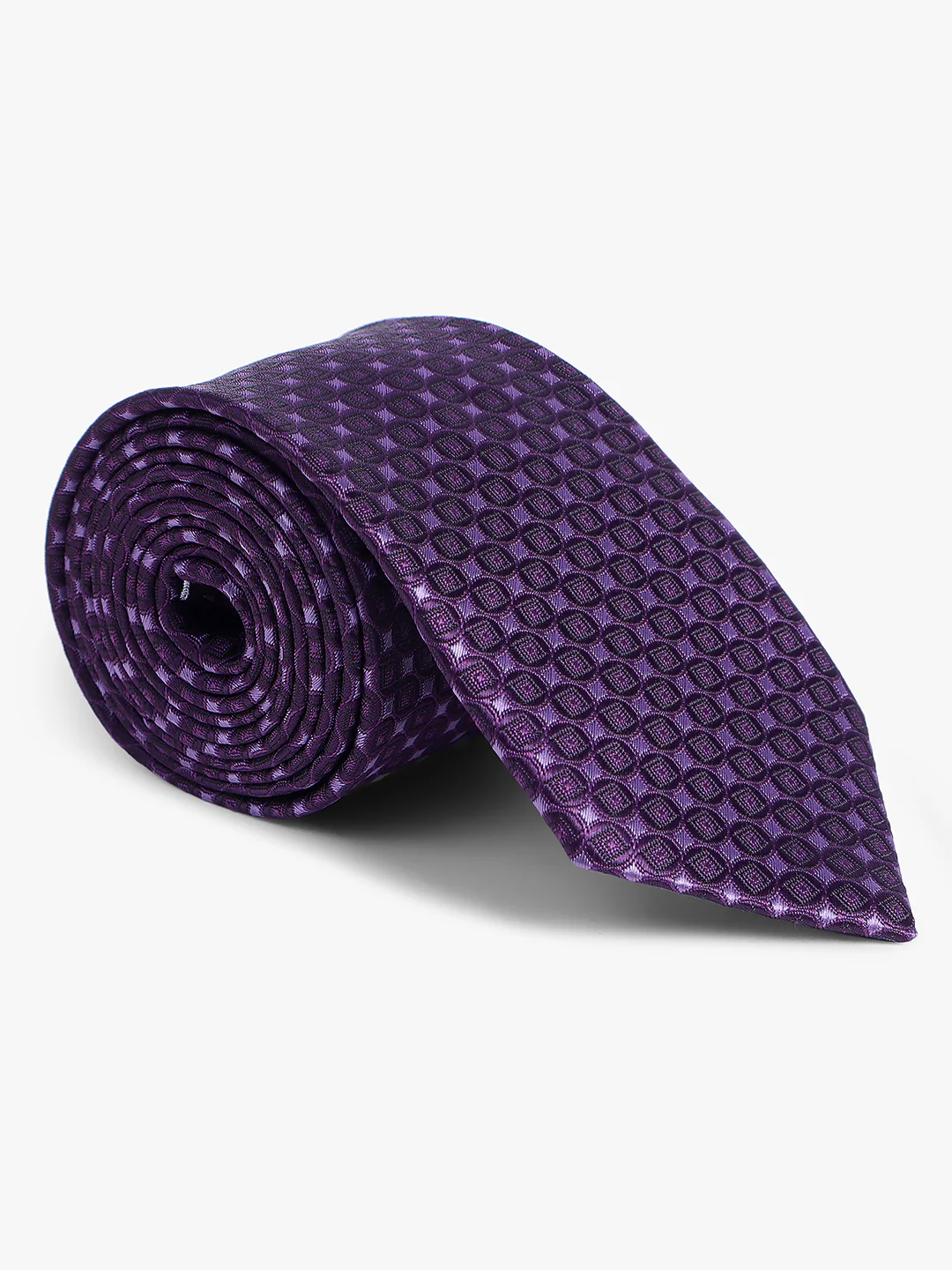 Cantabil Men's Purple Geometric Printed Broad Tie - Image 5