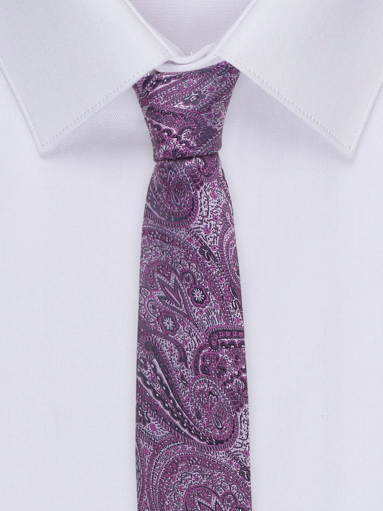 Men's Purple Fashion Paisley Pattern Tie Set - Image 2