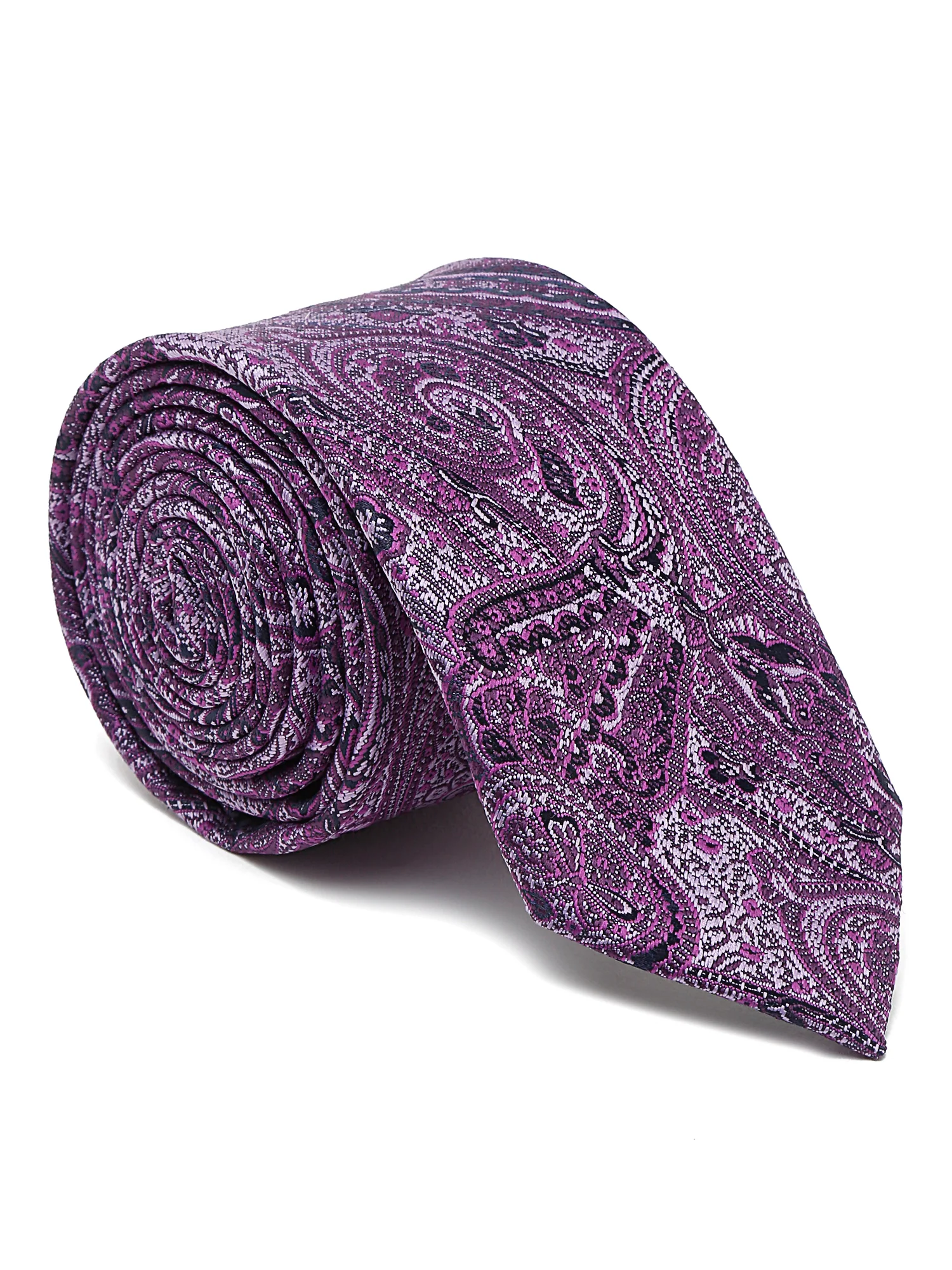 Men's Purple Fashion Paisley Pattern Tie Set - Image 4