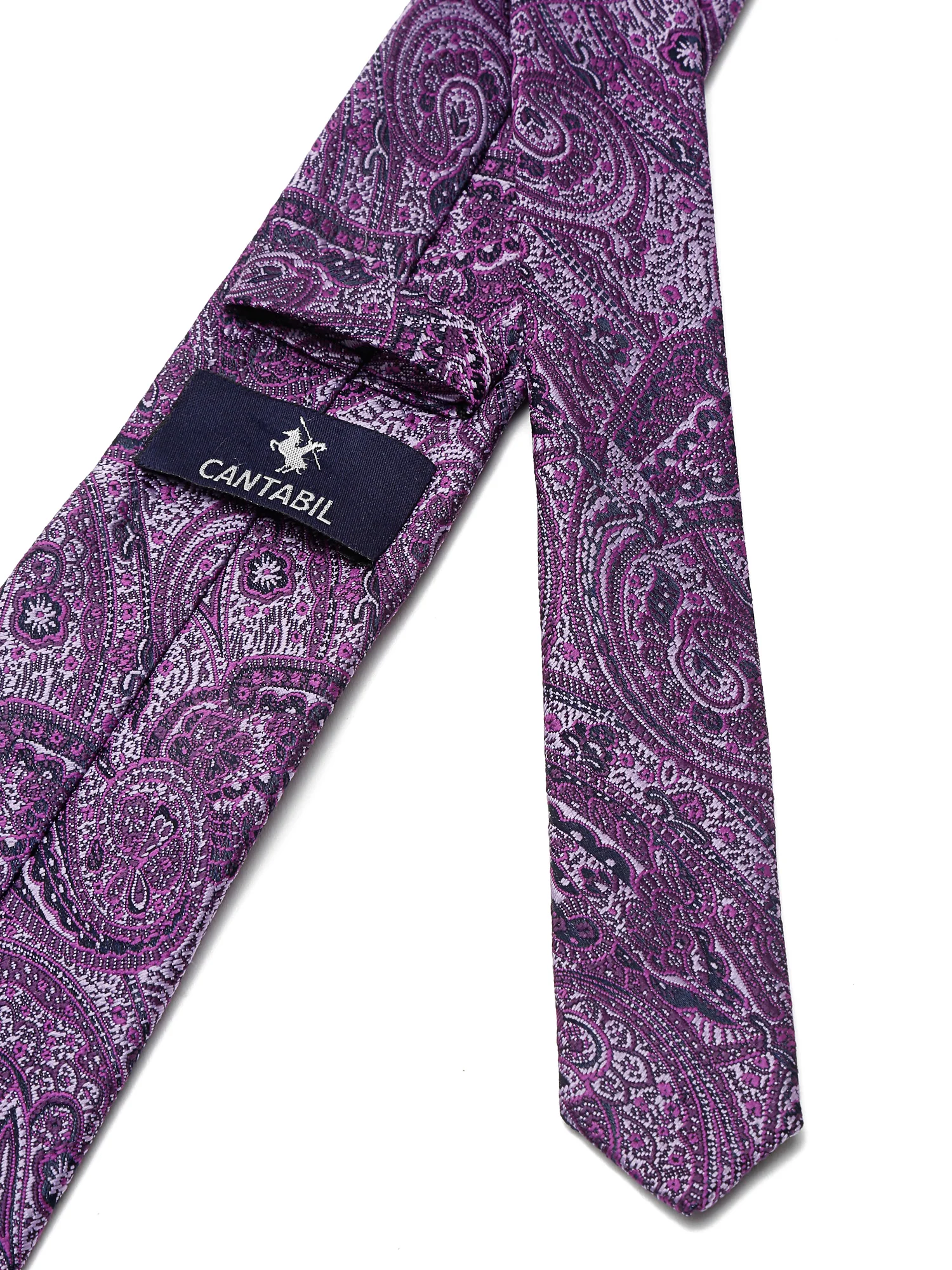 Men's Purple Fashion Paisley Pattern Tie Set - Image 5
