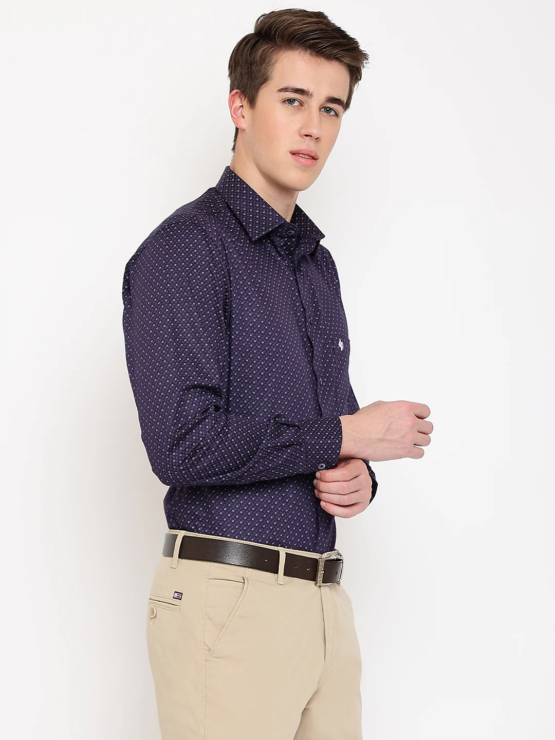 Formal Shirt for Men l Breathable & Soft with Color Fastness Regular Fit Spread Collar Neck Cotton Fabric Printed Pattern - Image 3