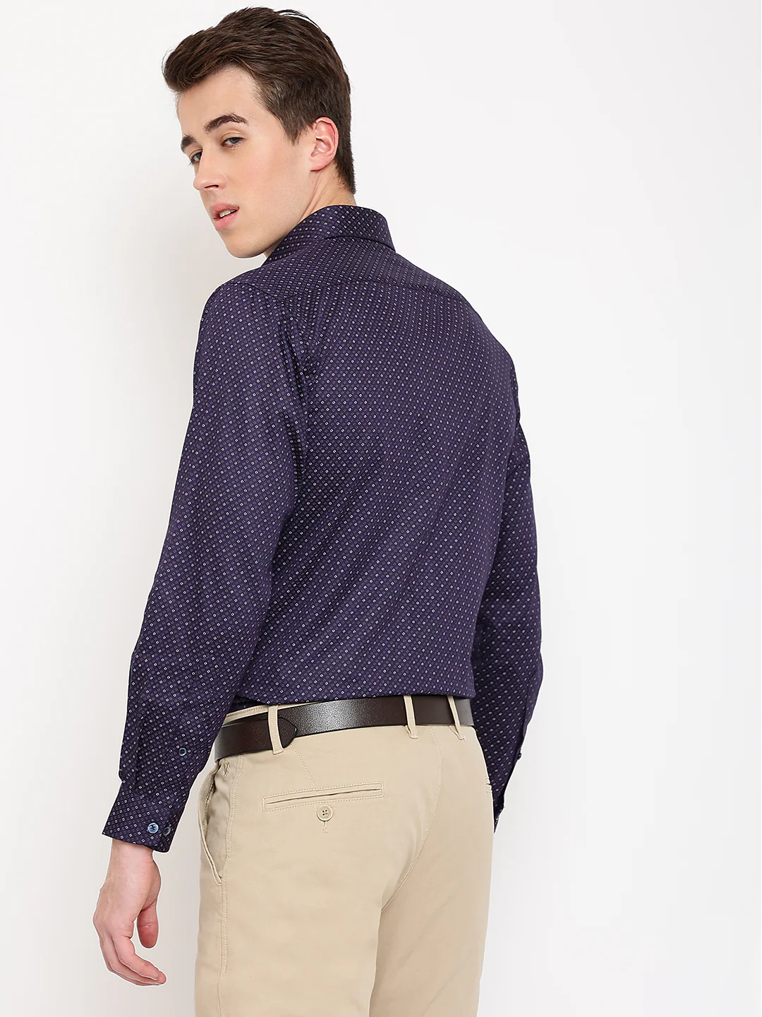 Formal Shirt for Men l Breathable & Soft with Color Fastness Regular Fit Spread Collar Neck Cotton Fabric Printed Pattern - Image 4