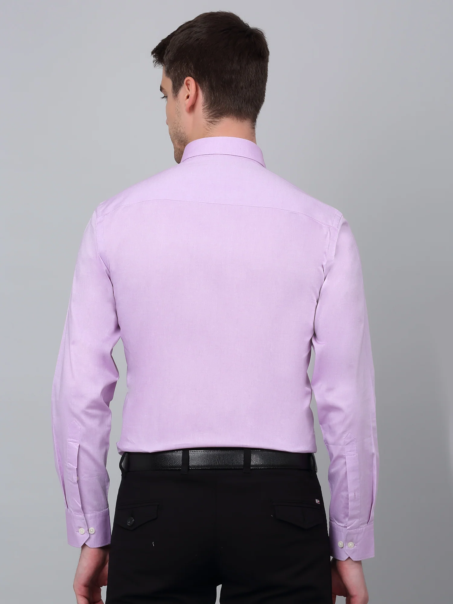Men's Purple Formal Plain Full Sleeve Shirt - Image 2