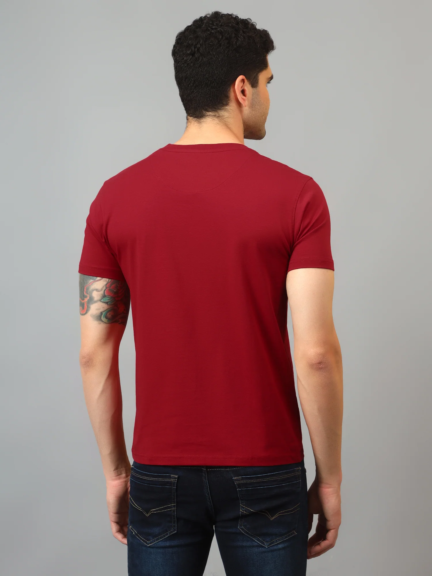 T-Shirt for Men | Breathable & Soft with Color Fastness Regular Fit Round Neck Cotton Blend Fabric Printed Pattern - Image 2
