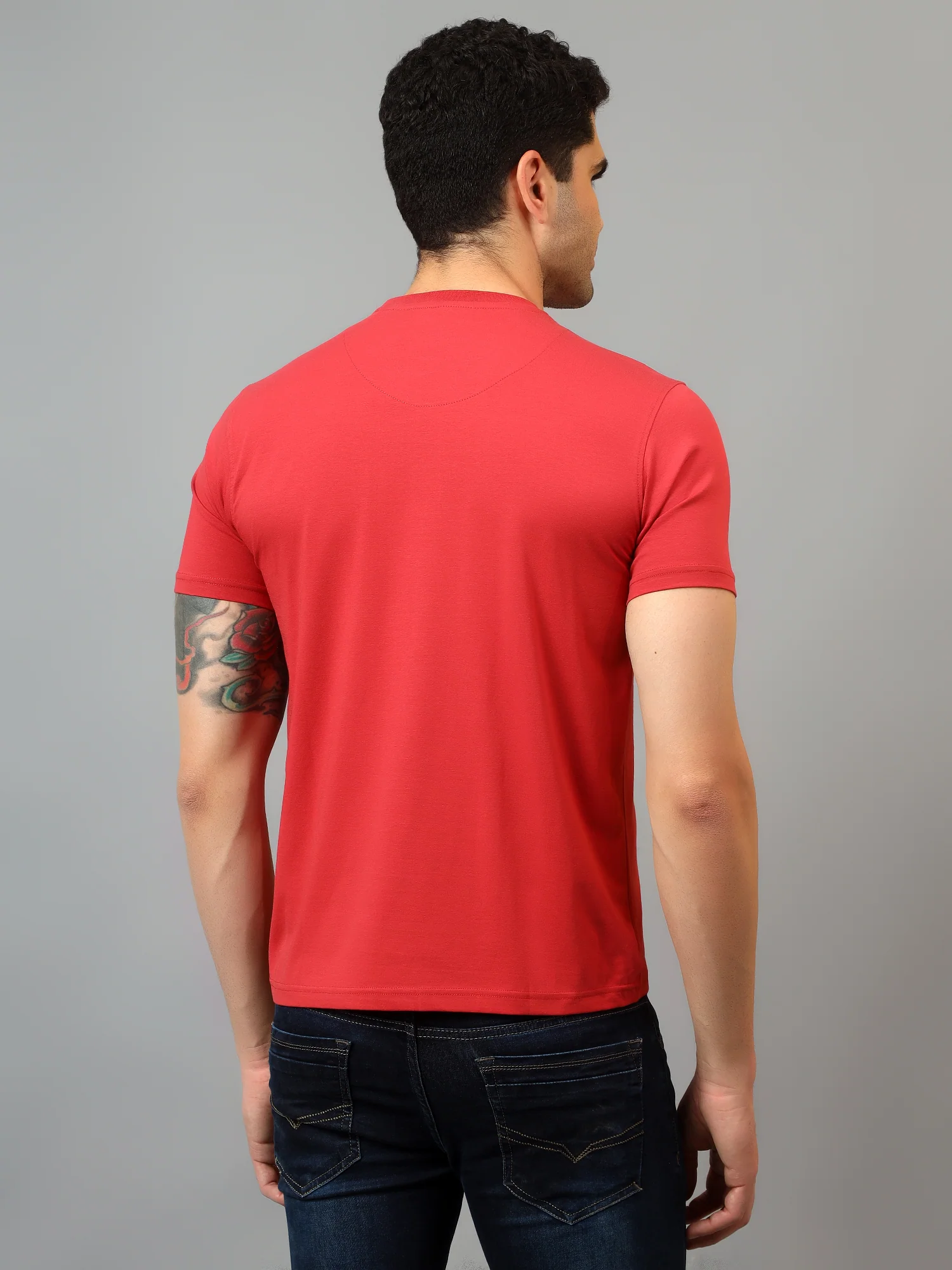 T-Shirt for Men | Breathable & Soft with Color Fastness Regular Fit Round Neck Cotton Blend Fabric Printed Pattern - Image 2
