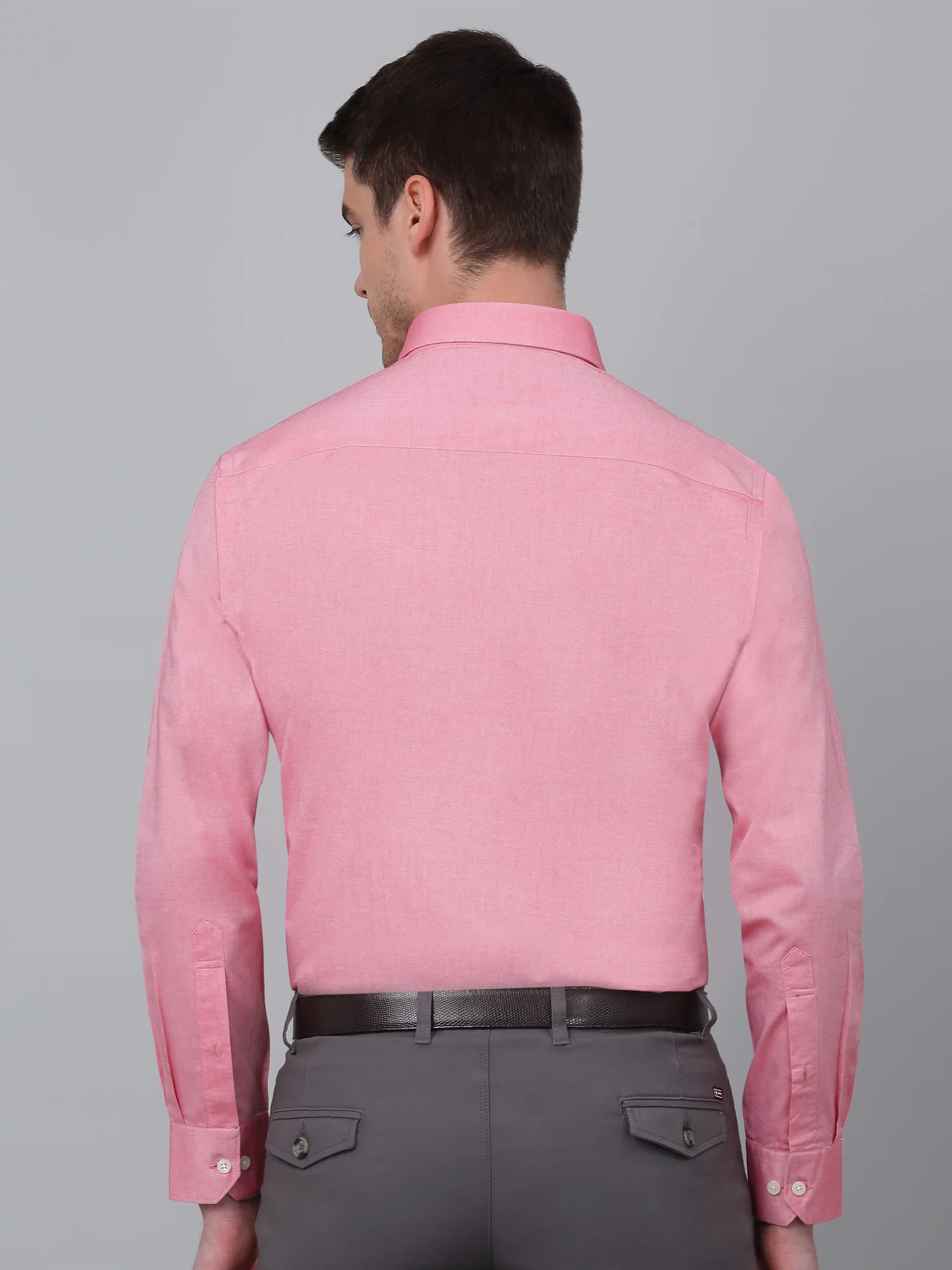 Men's Red Formal Plain Full Sleeve Shirt - Image 2