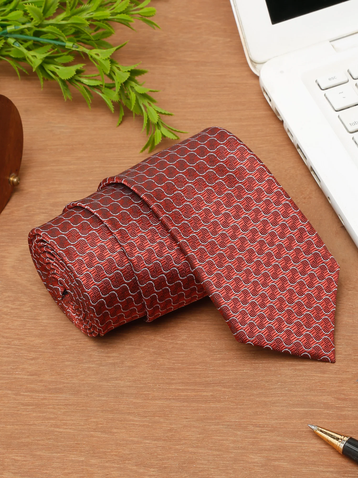 Men's Rust Fashion Broad Tie - Image 7