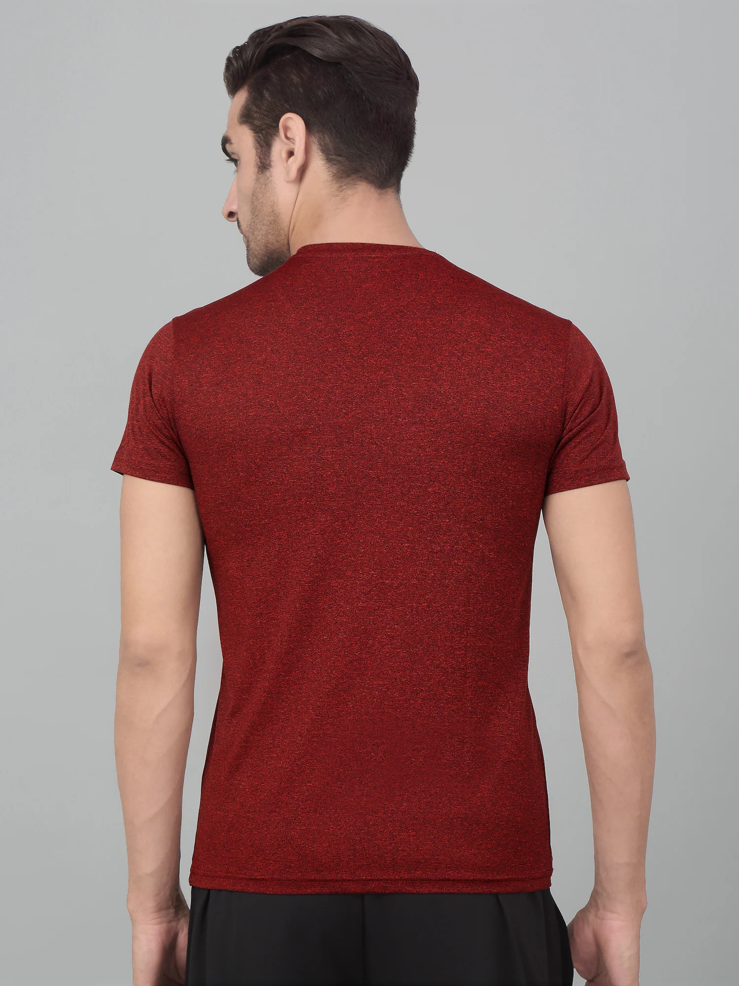T-Shirt for Men | Breathable & Soft with Color Fastness Regular Fit Round Neck Polyester Fabric Solid Pattern - Image 2