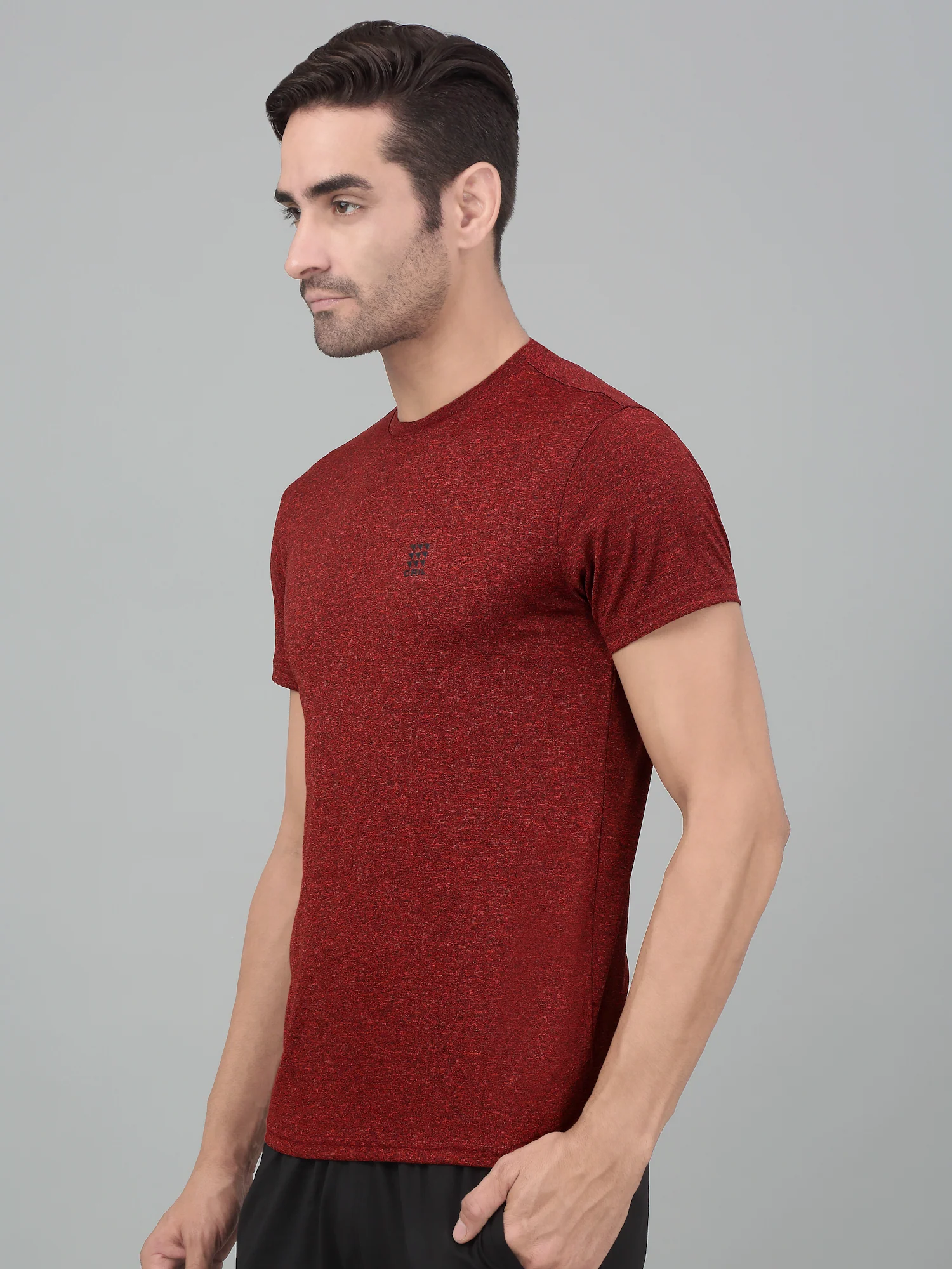 T-Shirt for Men | Breathable & Soft with Color Fastness Regular Fit Round Neck Polyester Fabric Solid Pattern - Image 3