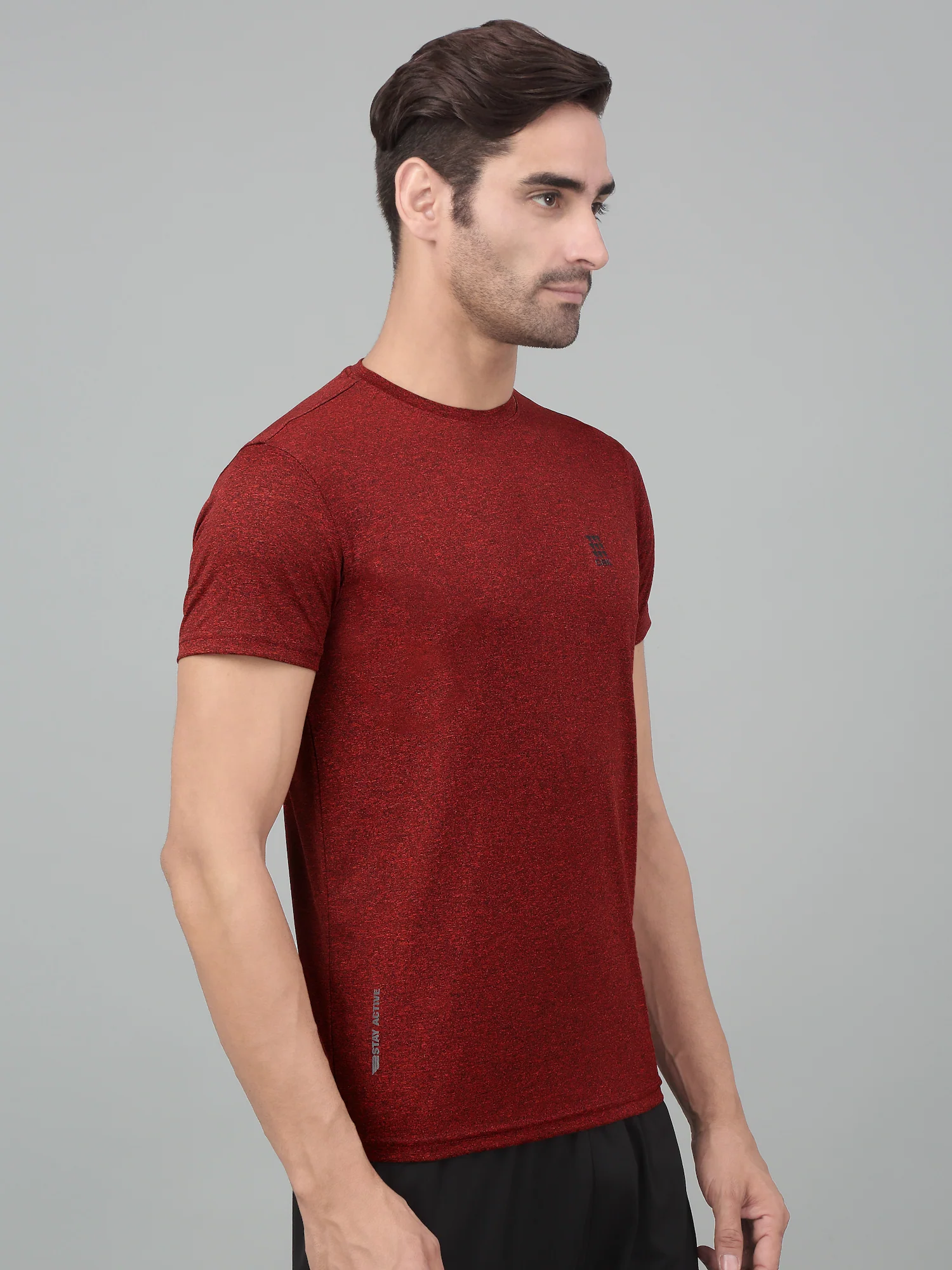 T-Shirt for Men | Breathable & Soft with Color Fastness Regular Fit Round Neck Polyester Fabric Solid Pattern - Image 4