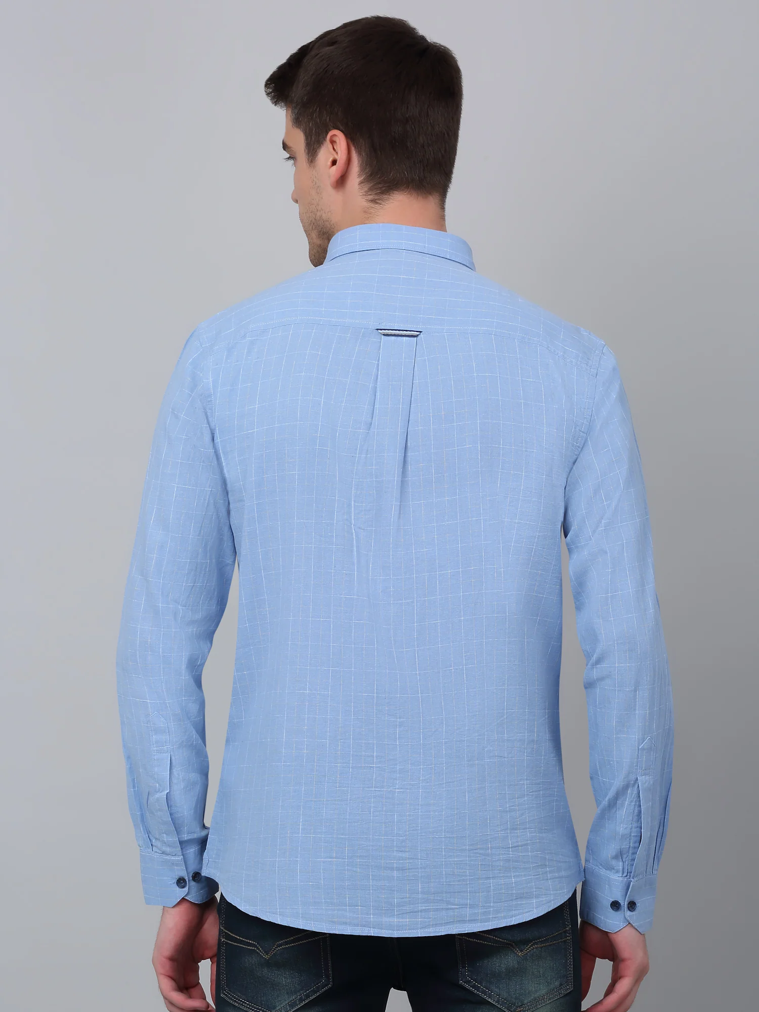 Casual Shirt for Men | Breathable & Soft with Color Fastness Regular Fit Spread Collar Neck Cotton Fabric Checkered Pattern - Image 2