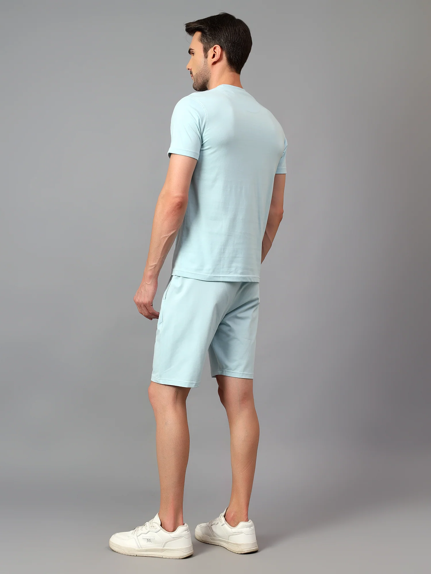 Men's Sky Blue Printed Casual Co-ord Set - Image 2