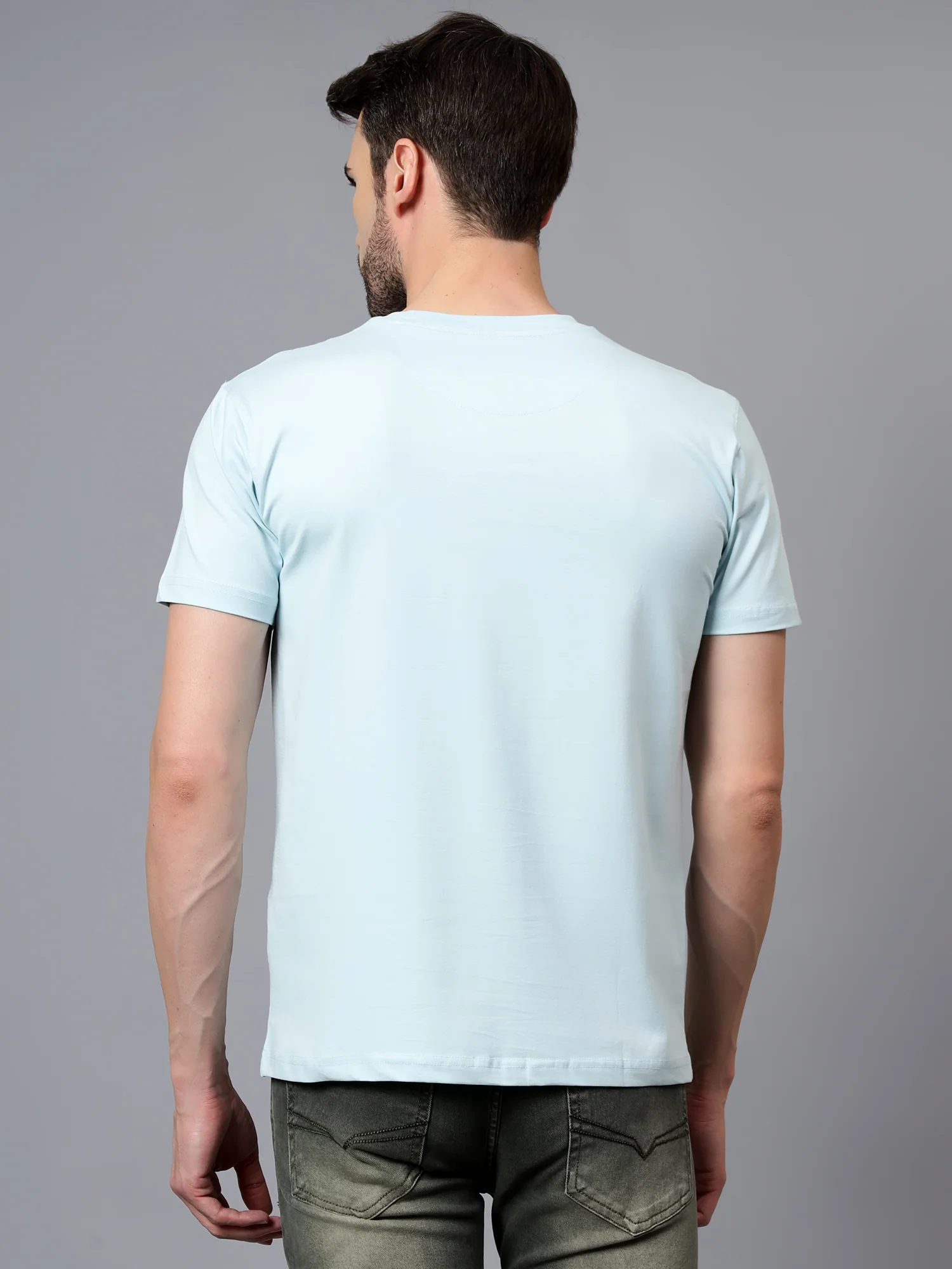 T-Shirt for Men | Breathable & Soft with Color Fastness Regular Fit Round Neck Cotton Blend Fabric Printed Pattern - Image 2