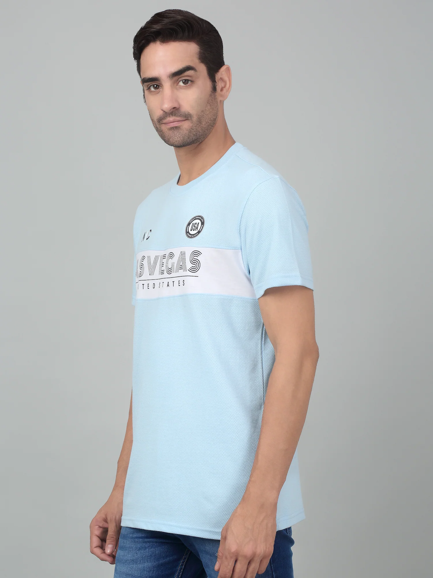 T-Shirt for Men | Breathable & Soft with Color Fastness Regular Fit Round Neck Poly Cotton Fabric Printed Pattern - Image 3