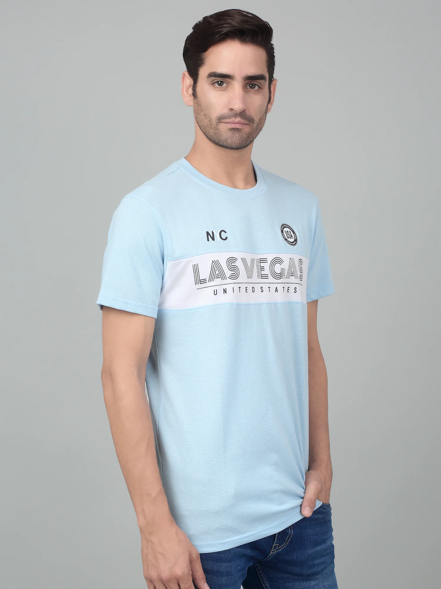 T-Shirt for Men | Breathable & Soft with Color Fastness Regular Fit Round Neck Poly Cotton Fabric Printed Pattern - Image 4