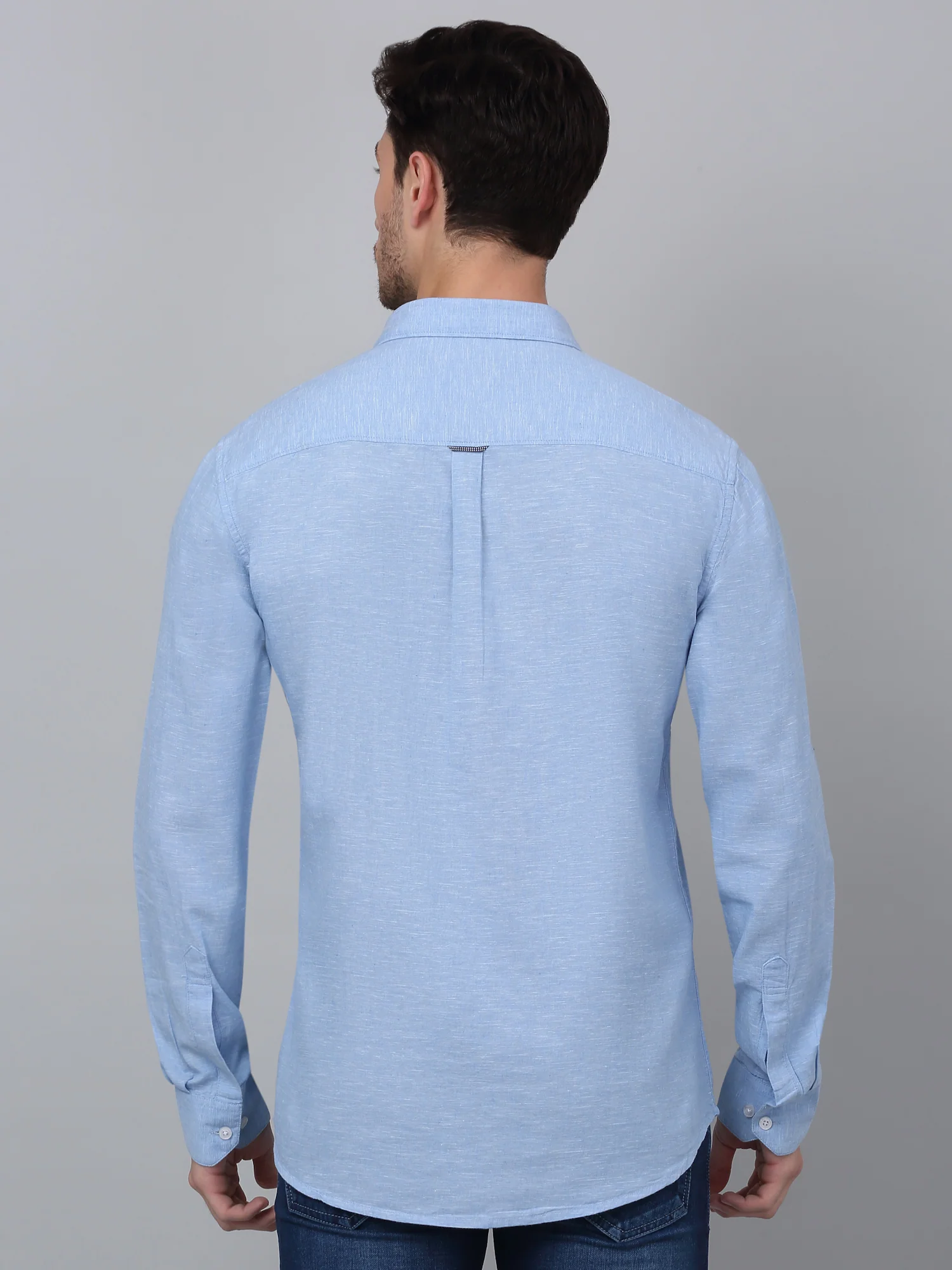 Casual Shirt for Men | Breathable & Soft with Color Fastness Regular Fit Spread Collar Neck Cotton Fabric Solid Pattern - Image 2