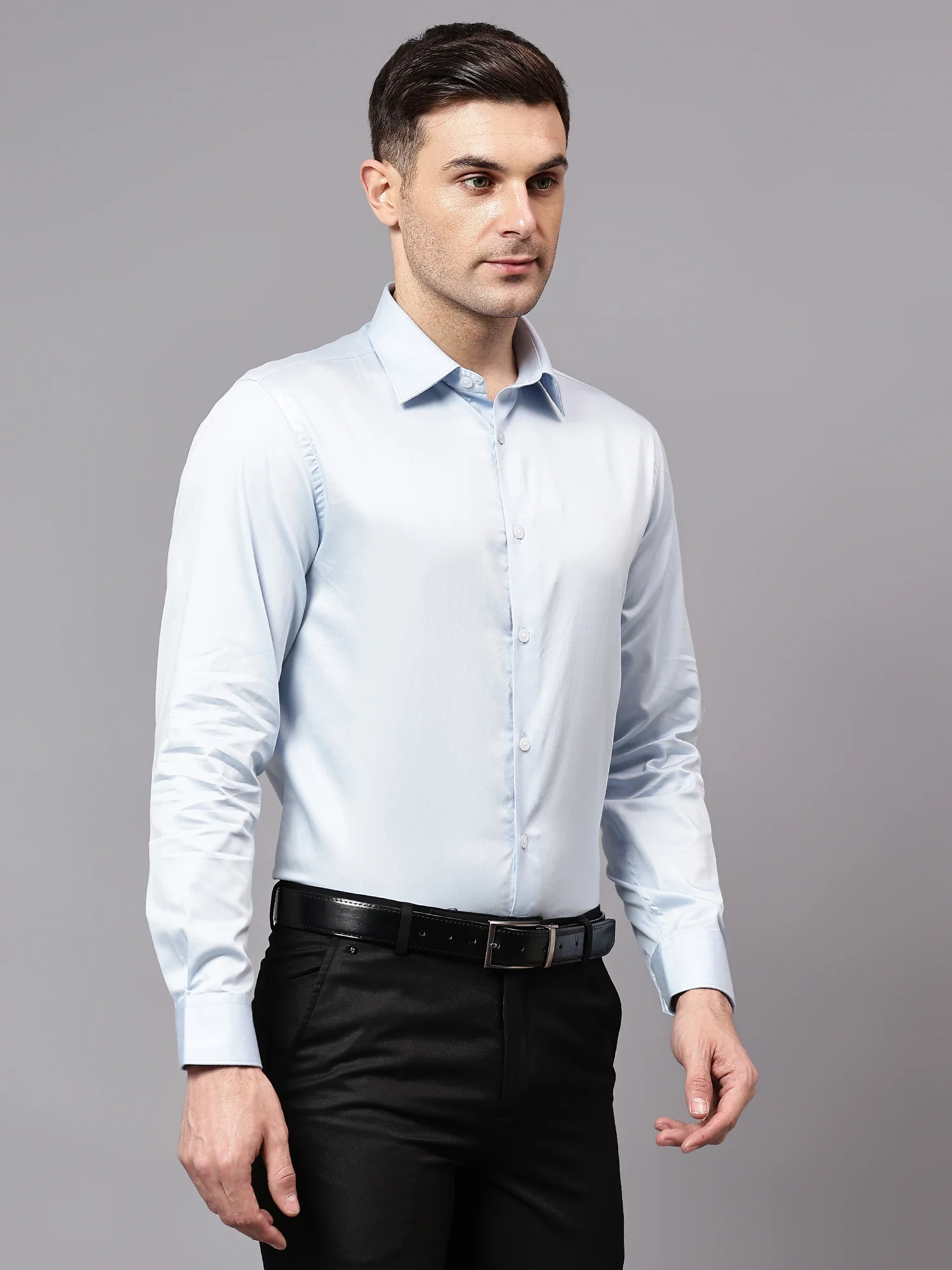 Formal Shirt for Men l Breathable & Soft with Color Fastness Regular Fit Spread Collar Neck Cotton Fabric Solid Pattern - Image 4