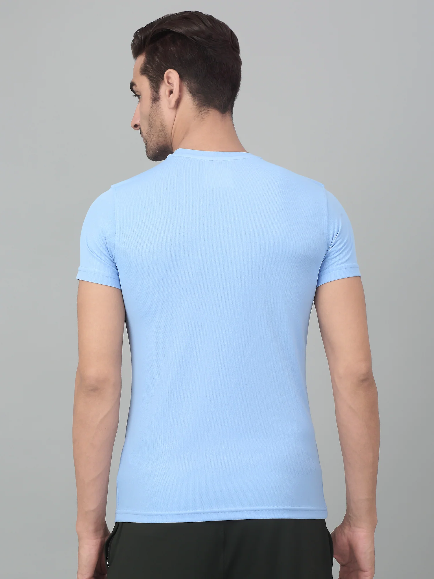 T-Shirt for Men | Breathable & Soft with Color Fastness Regular Fit Round Neck Polyester Fabric Solid Pattern - Image 2
